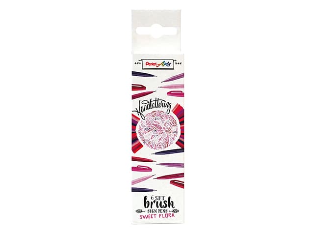 Brushpen Pentel Sign SES15C Sweet Flora assorti 6 stuks 2