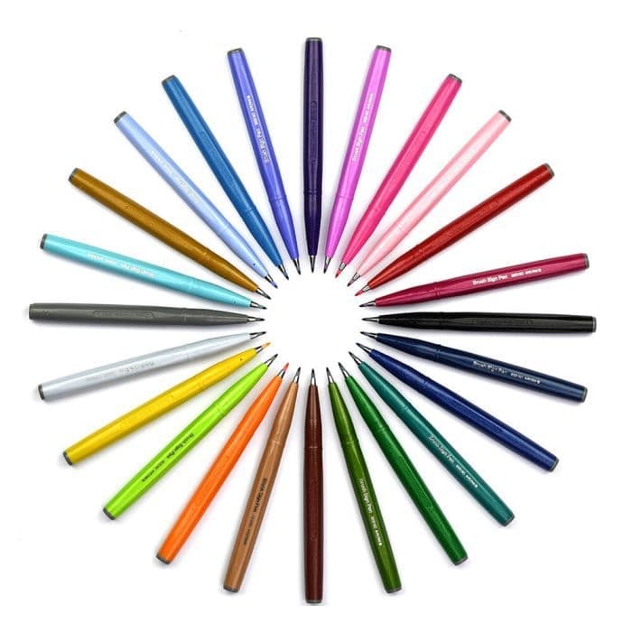 Brushpen Pentel Sign SES15C Rainbow assorti 24 stuks 2