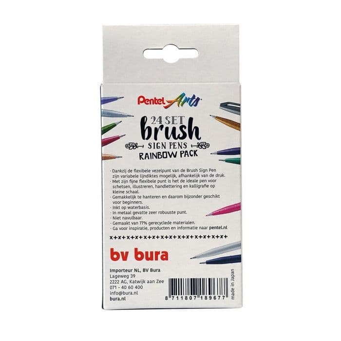 Brushpen Pentel Sign SES15C Rainbow assorti 24 stuks 3
