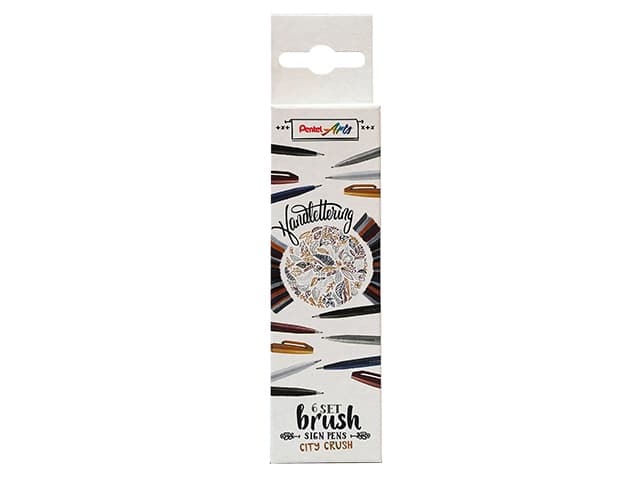 Brushpen Pentel Sign SES15C City Crush assorti 6 stuks 2