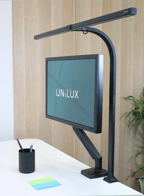 Bureaulamp Unilux Strata led tafelklem zwart 4