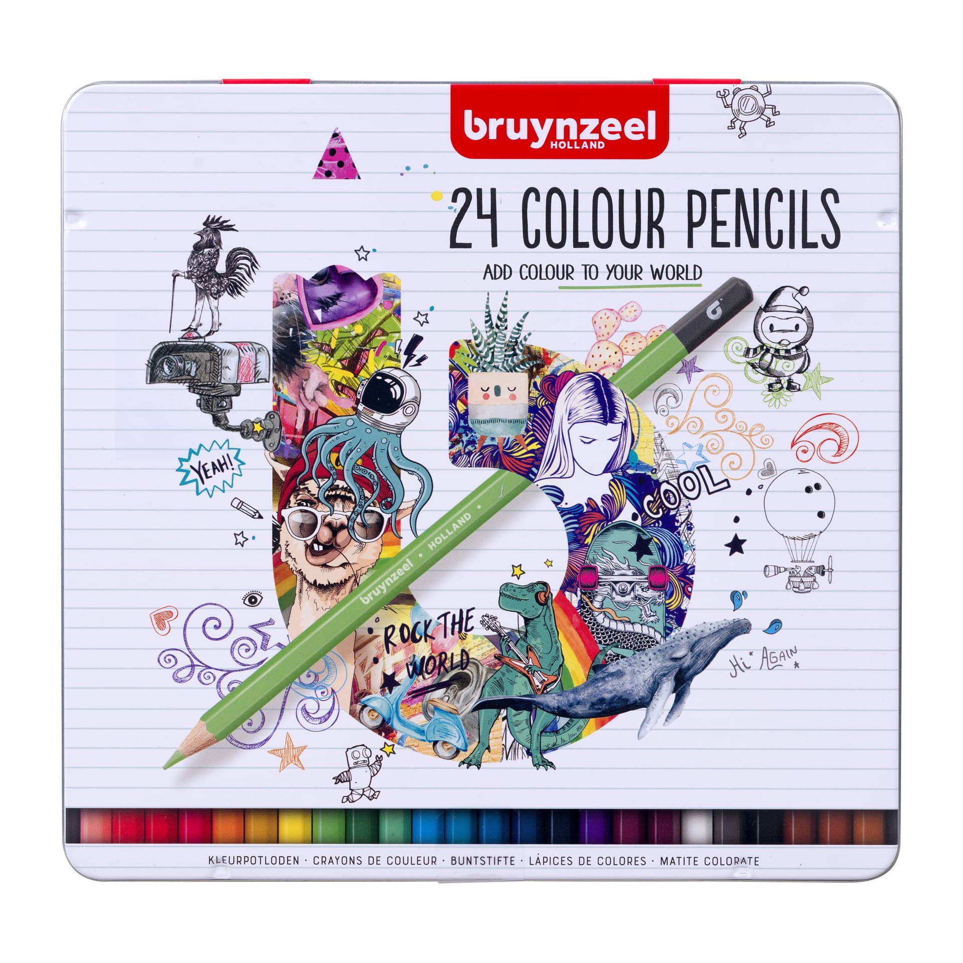Kleurpotloden Bruynzeel assorti blik à 24 stuks