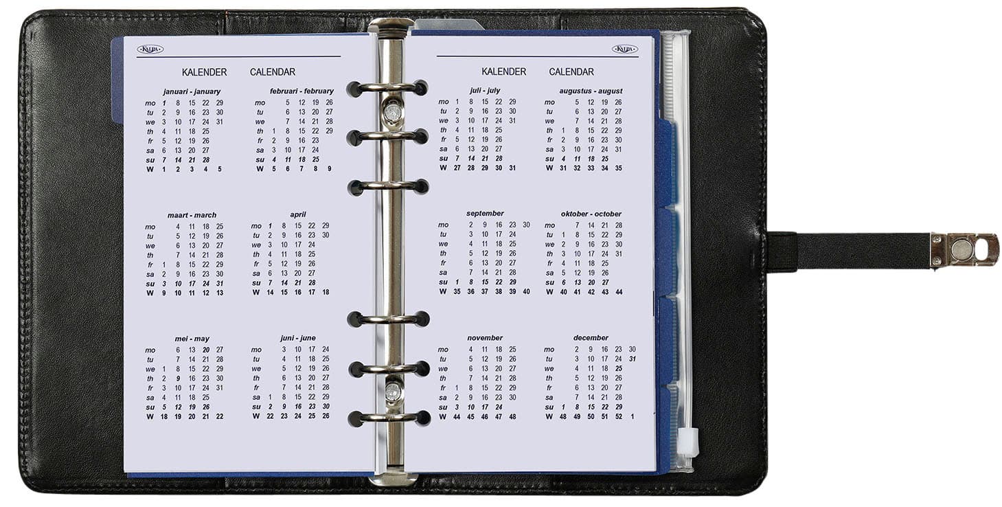 Organizer Kalpa Personal inclusief agenda 2026-2027 7dagen/2pagina's bloemenzee zwart 10