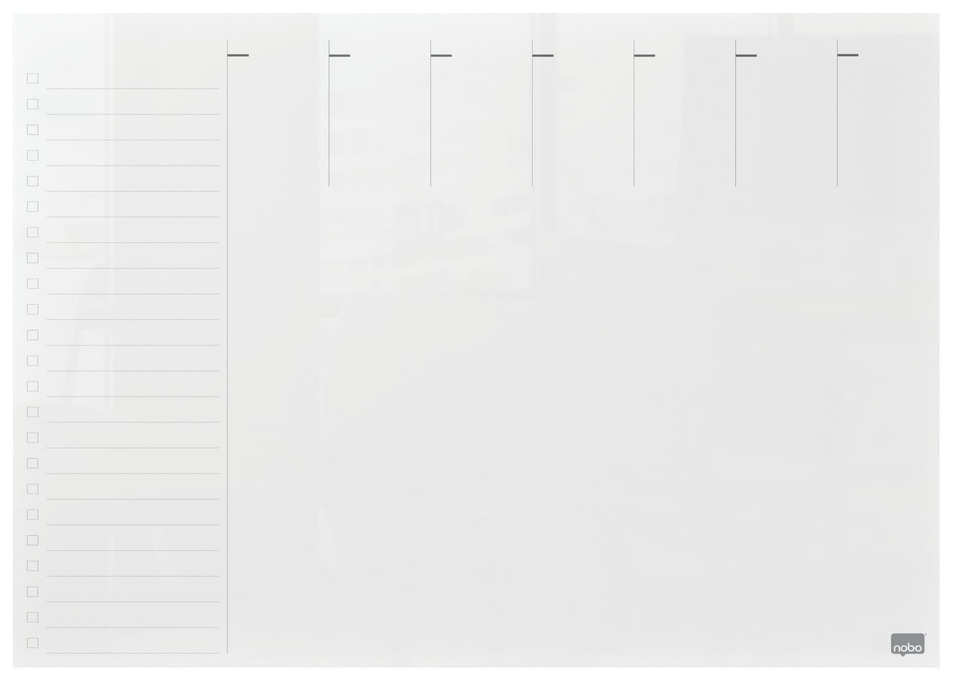 Weekplanner Nobo transparant acryl A4
