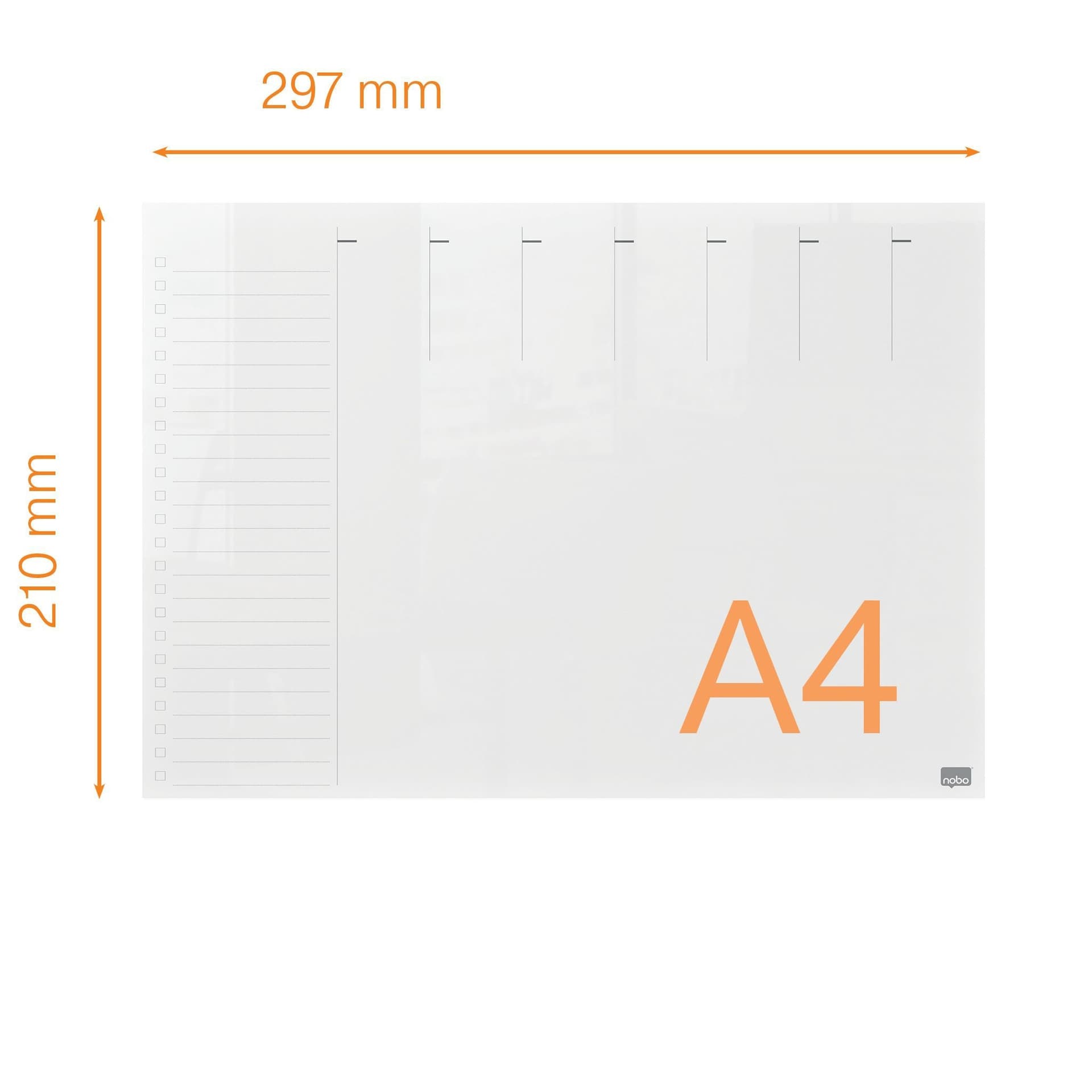 Weekplanner Nobo transparant acryl A4 2