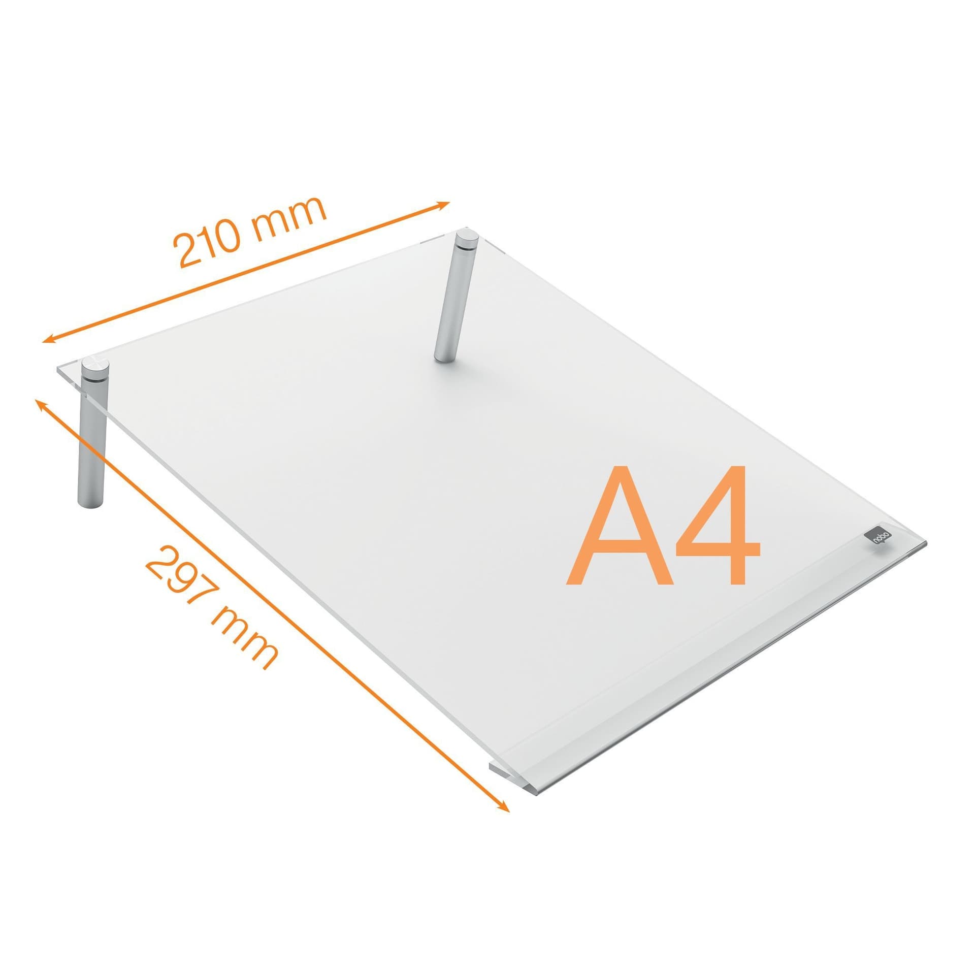 Notitiebord Nobo transparant acryl schuin A4 2