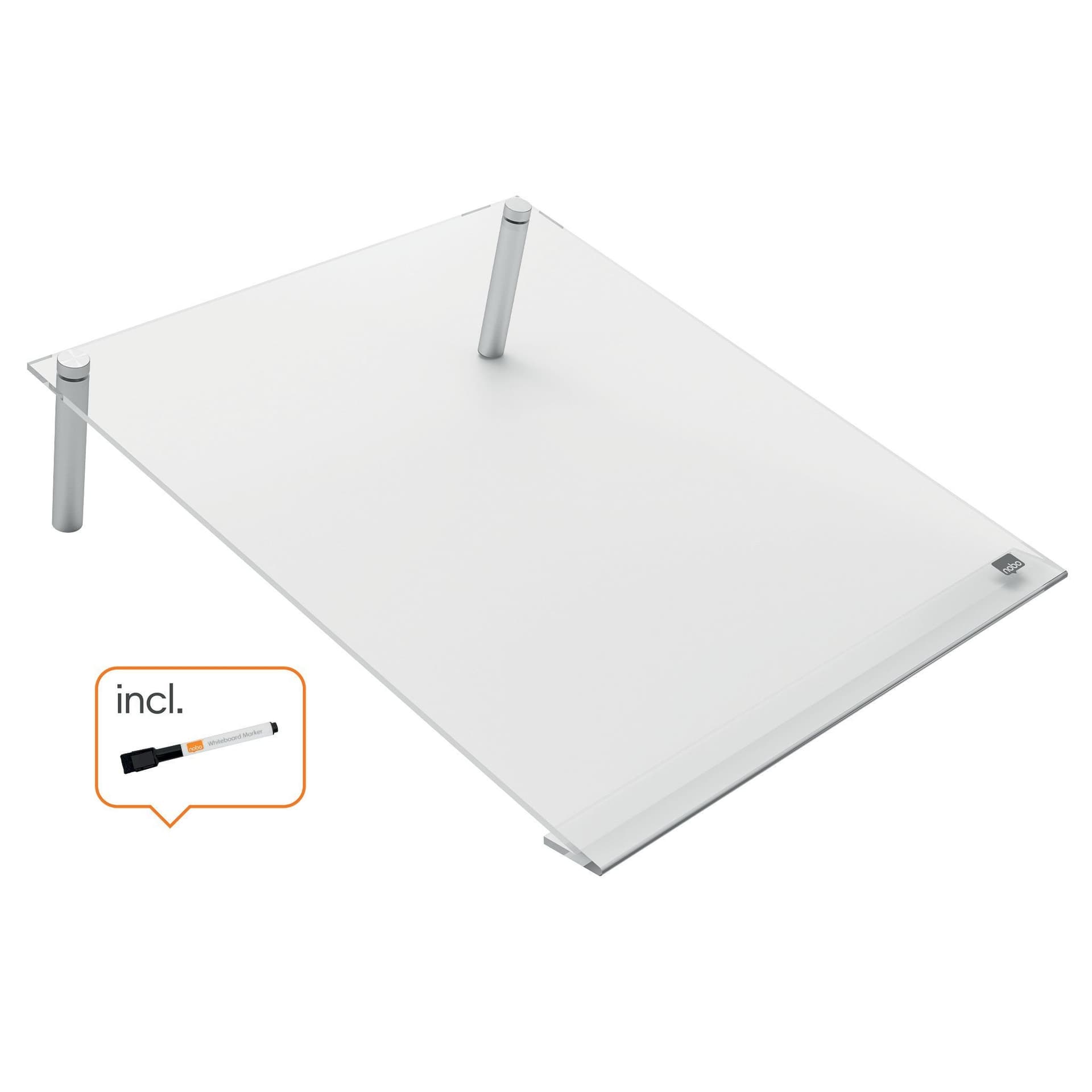 Notitiebord Nobo transparant acryl schuin A4 3