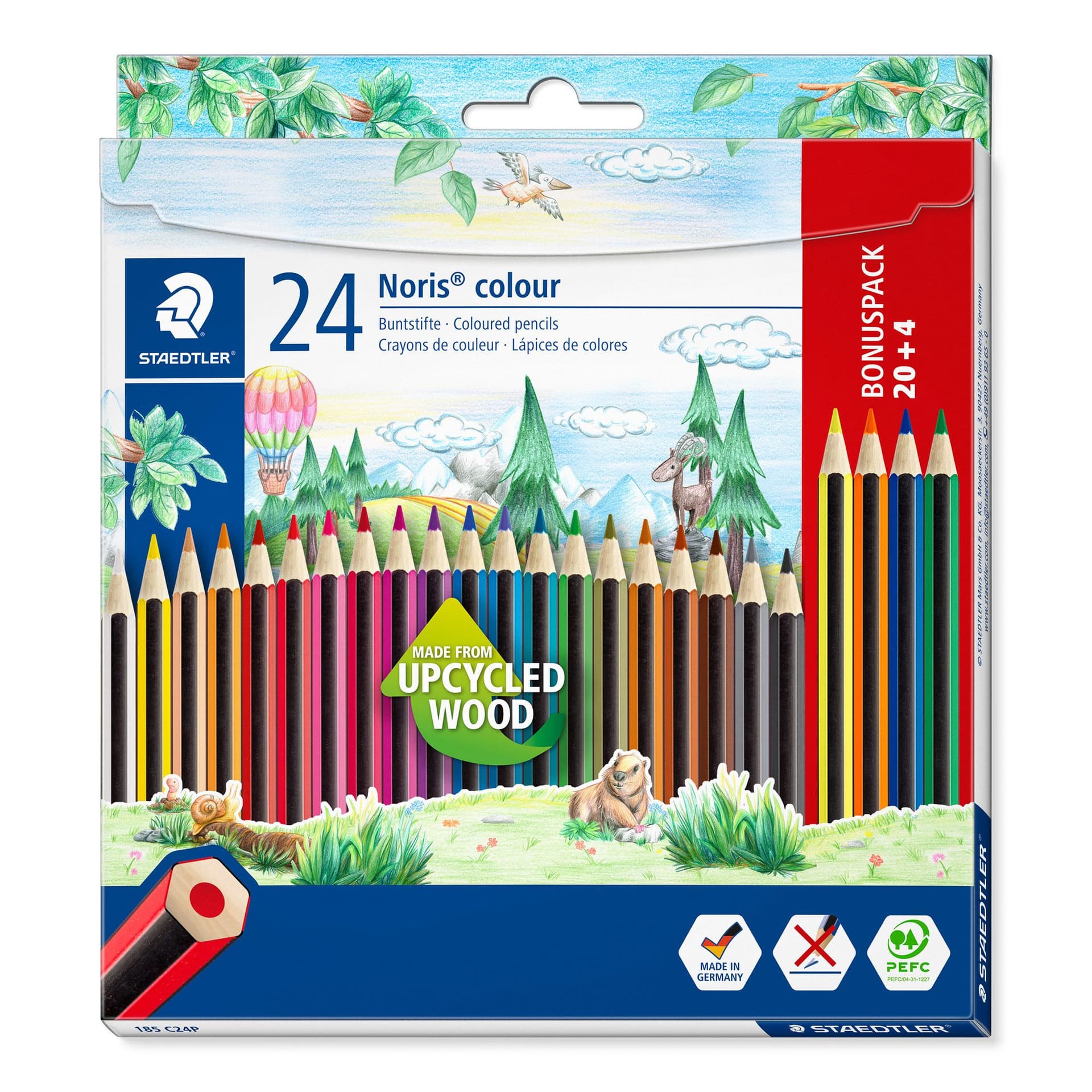 Kleurpotloden Staedtler Noris set à 20+4 kleuren