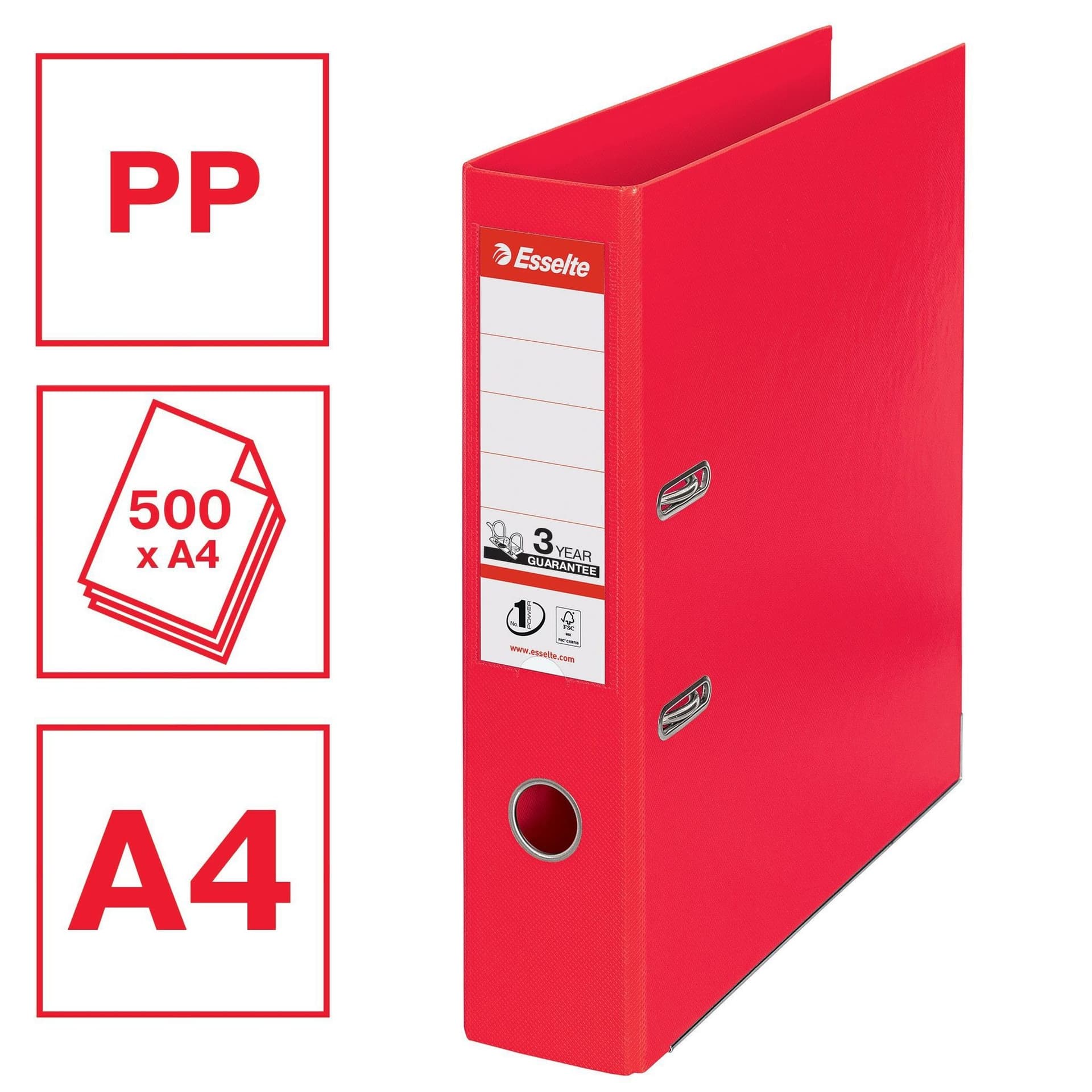Ordner Esselte Vivida No.1 multipack 75mm A4 5 stuks rood 4