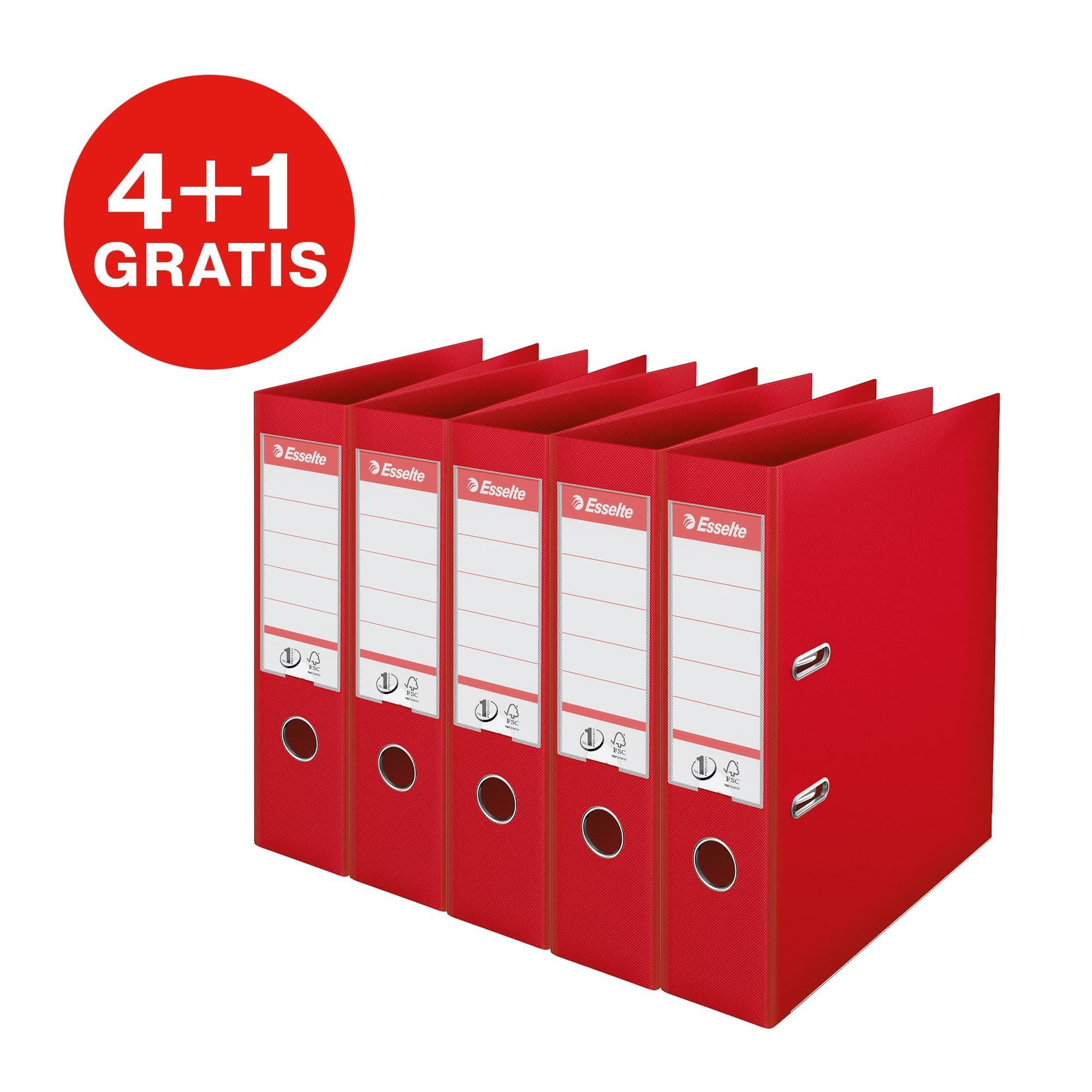 Ordner Esselte Vivida No.1 multipack 75mm A4 5 stuks rood 2
