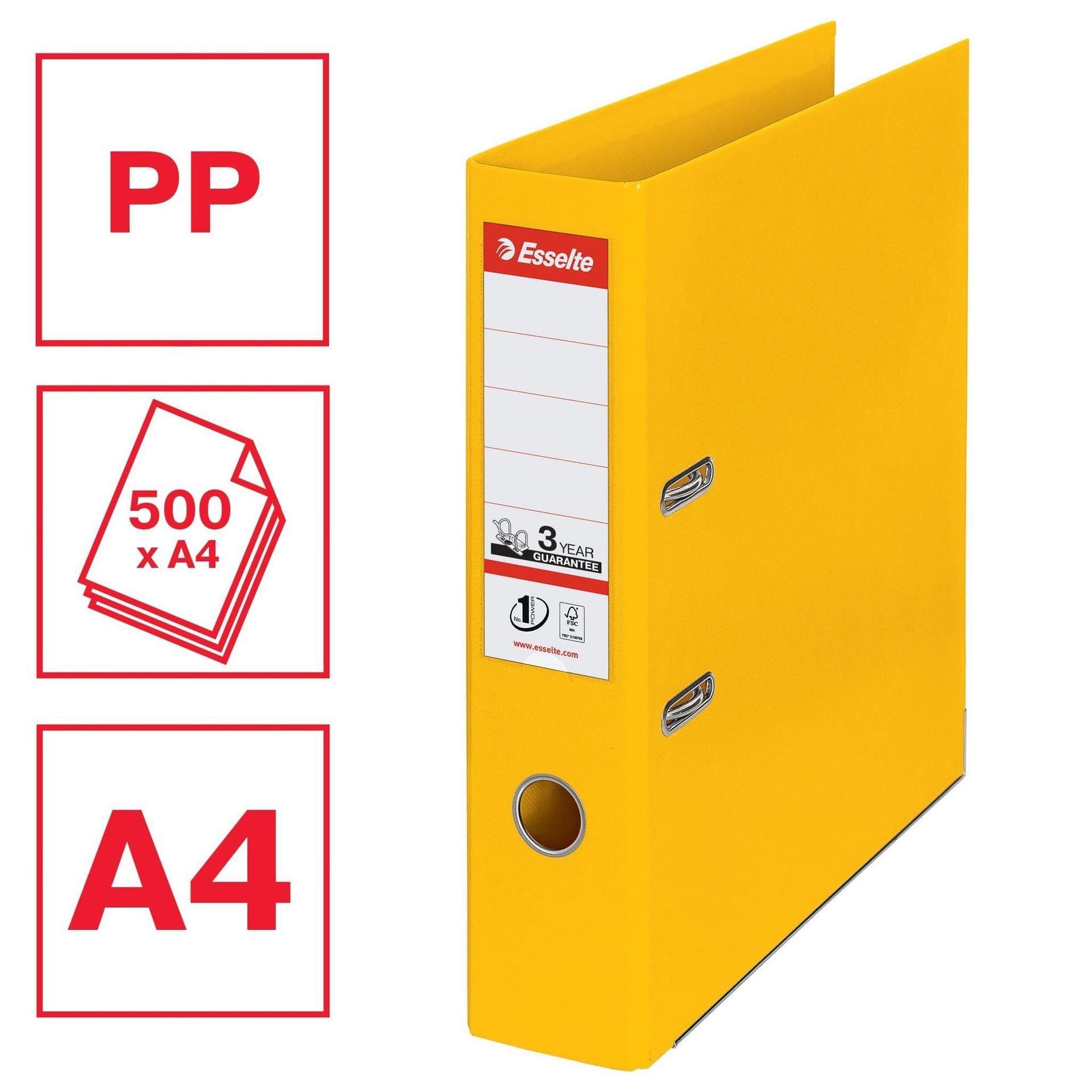 Ordner Esselte No 1 Power PP 75 mm geel 5 stuks 4