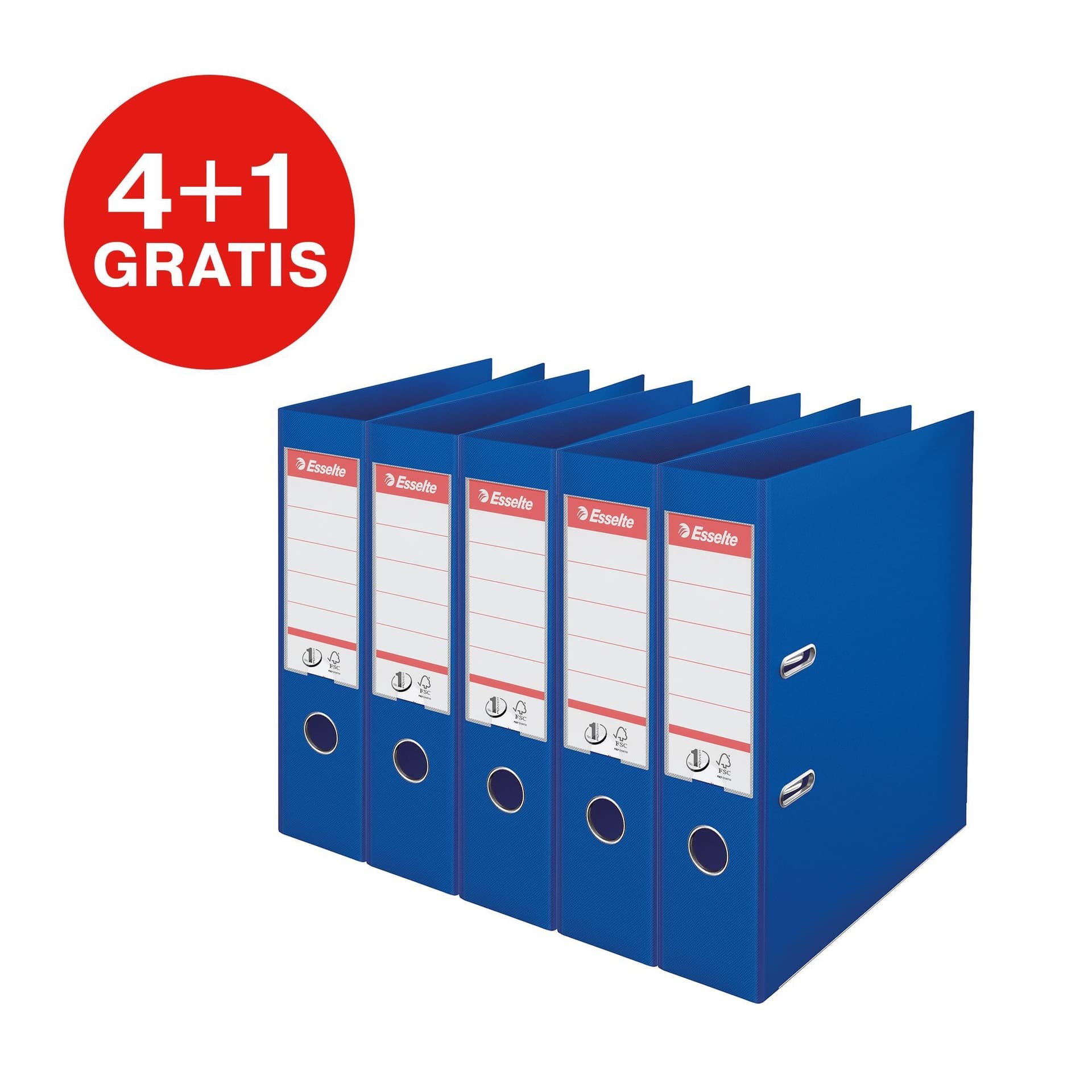Ordner Esselte No.1 72mm PP 30% gerecycled folie Multipack blauw 5 stuks 2
