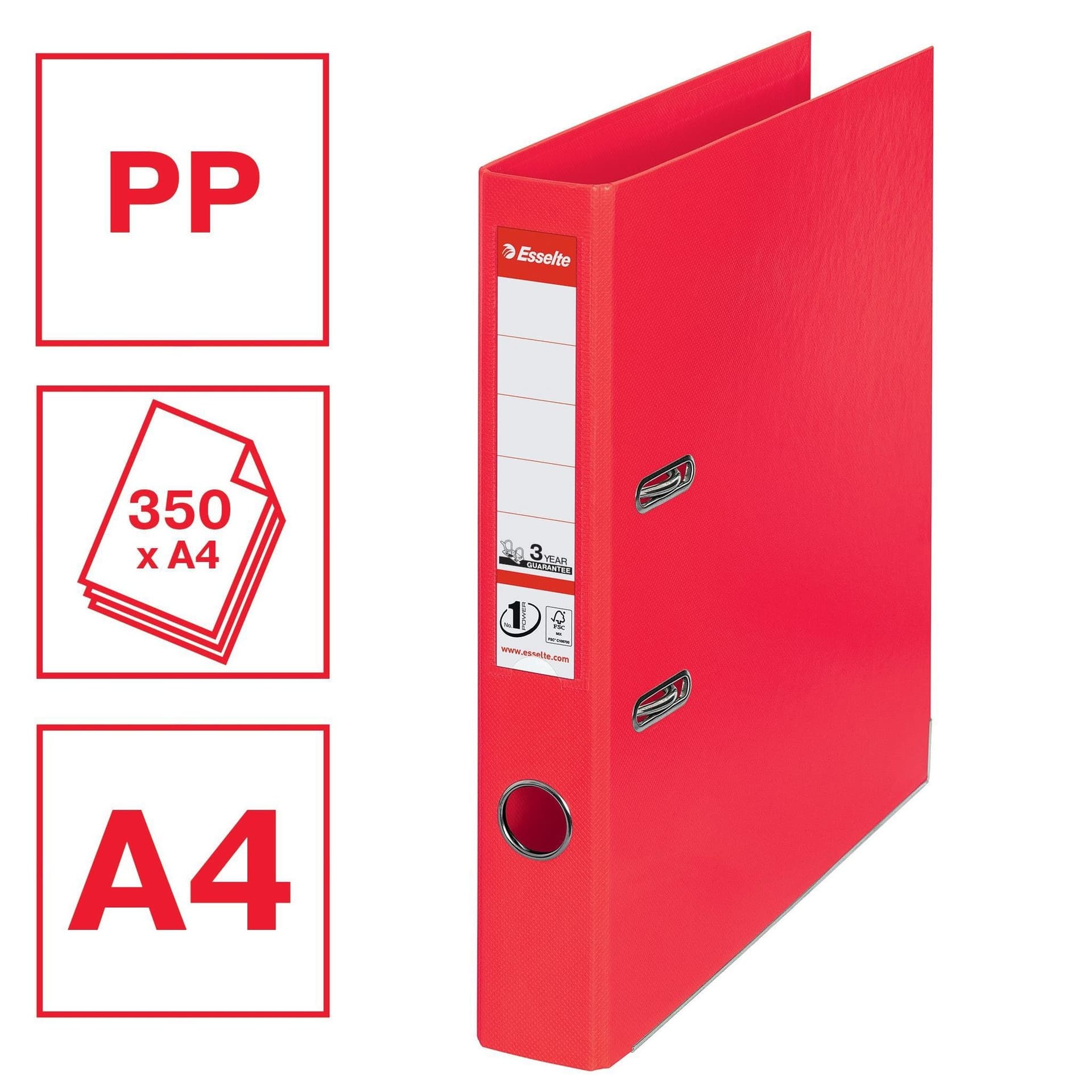 Ordner Esselte No 1 Power PP 50 mm rood 5 stuks 4