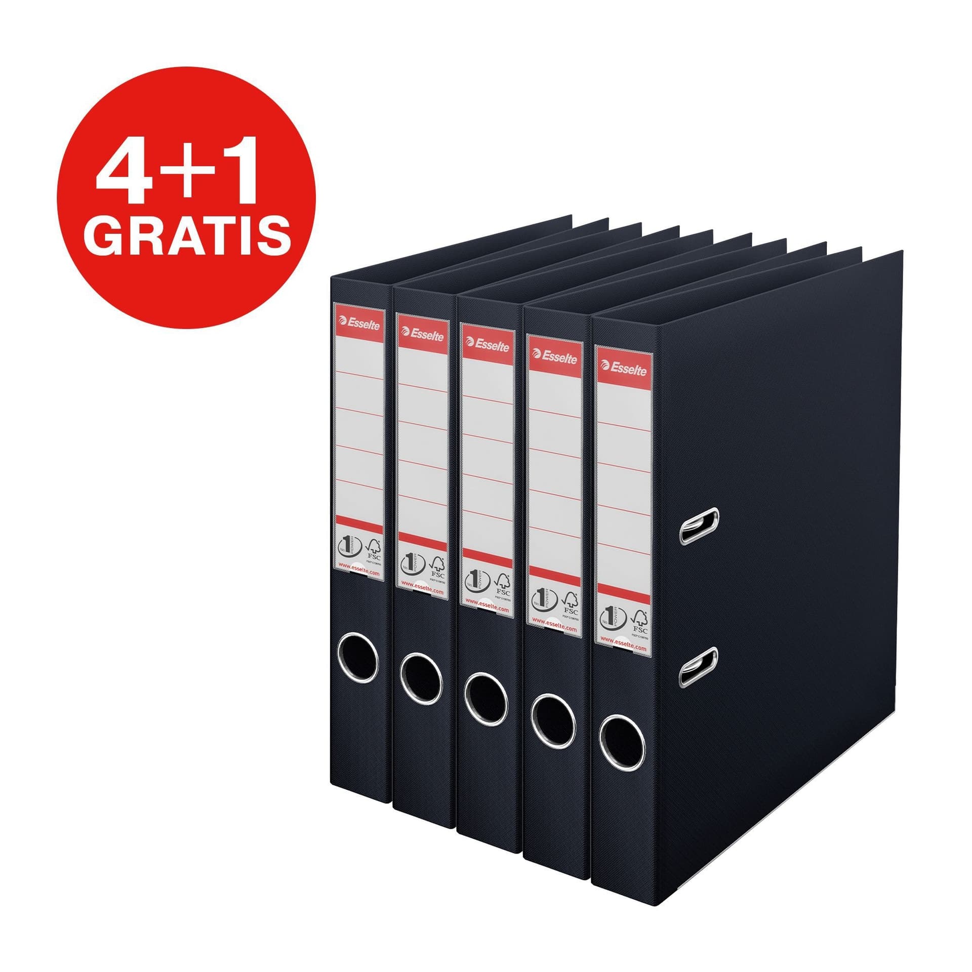 Ordner Esselte Vivida No.1 multipack 50mm A4 5 stuks zwart 2