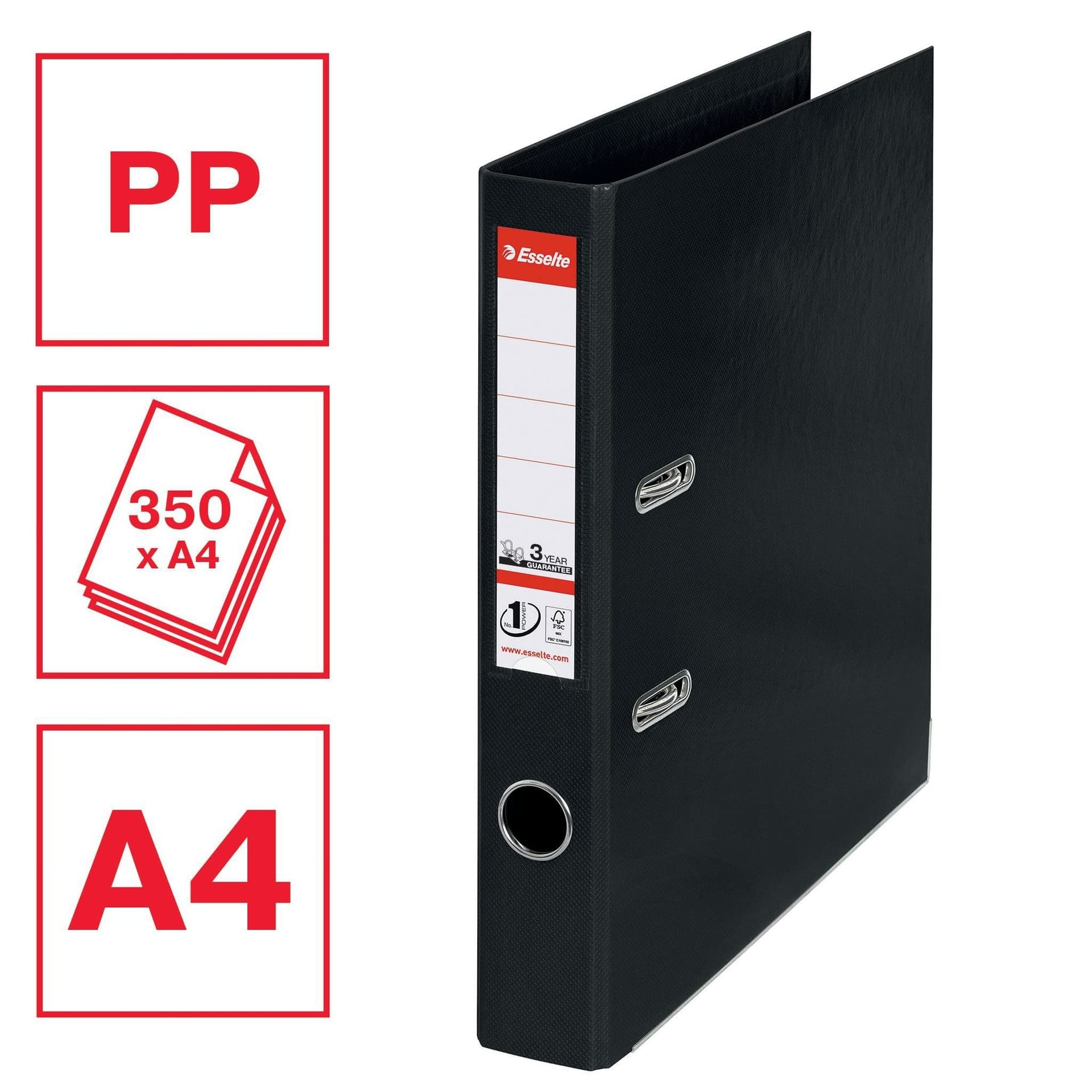 Ordner Esselte Vivida No.1 multipack 50mm A4 5 stuks zwart 4