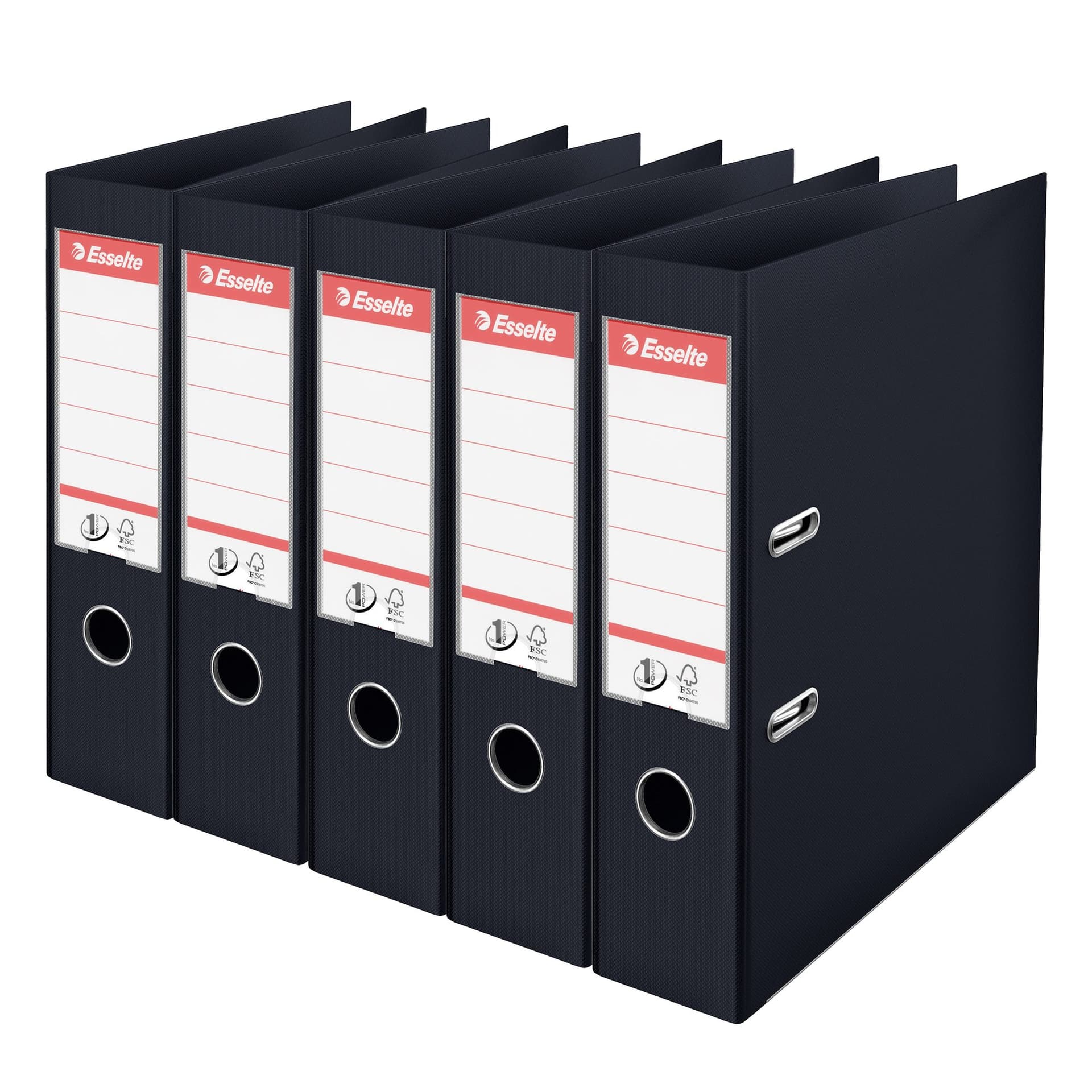 Ordner Esselte No.1 72mm PP 30% gerecycled folie Multipack zwart 5 stuks