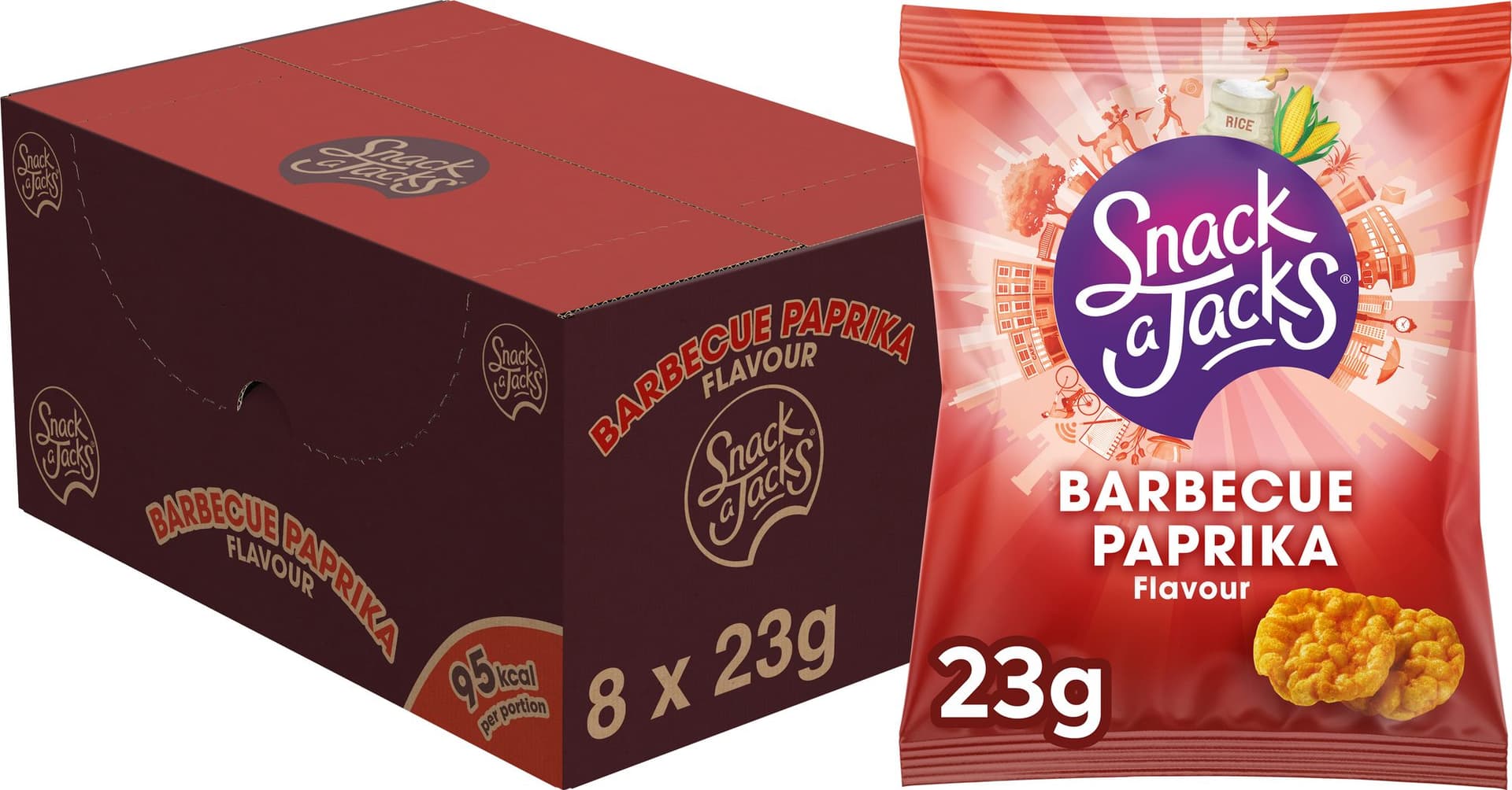 Mini rijstwafels Snack-a-Jacks barbeque paprika 2