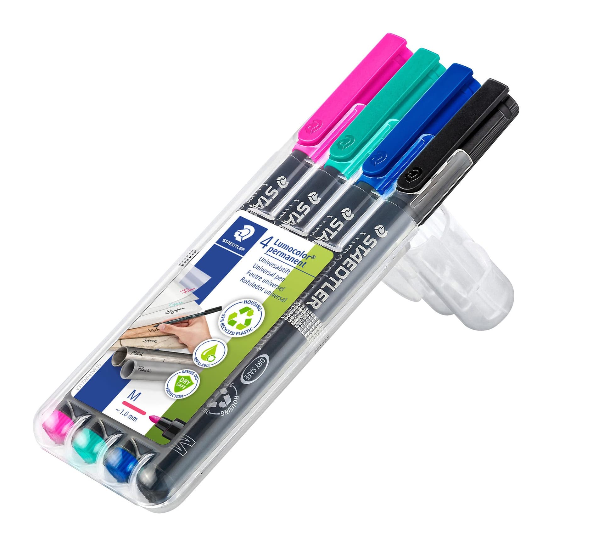 Viltstift Staedtler Lumocolor 317 permanent M set à 4 kleuren 2