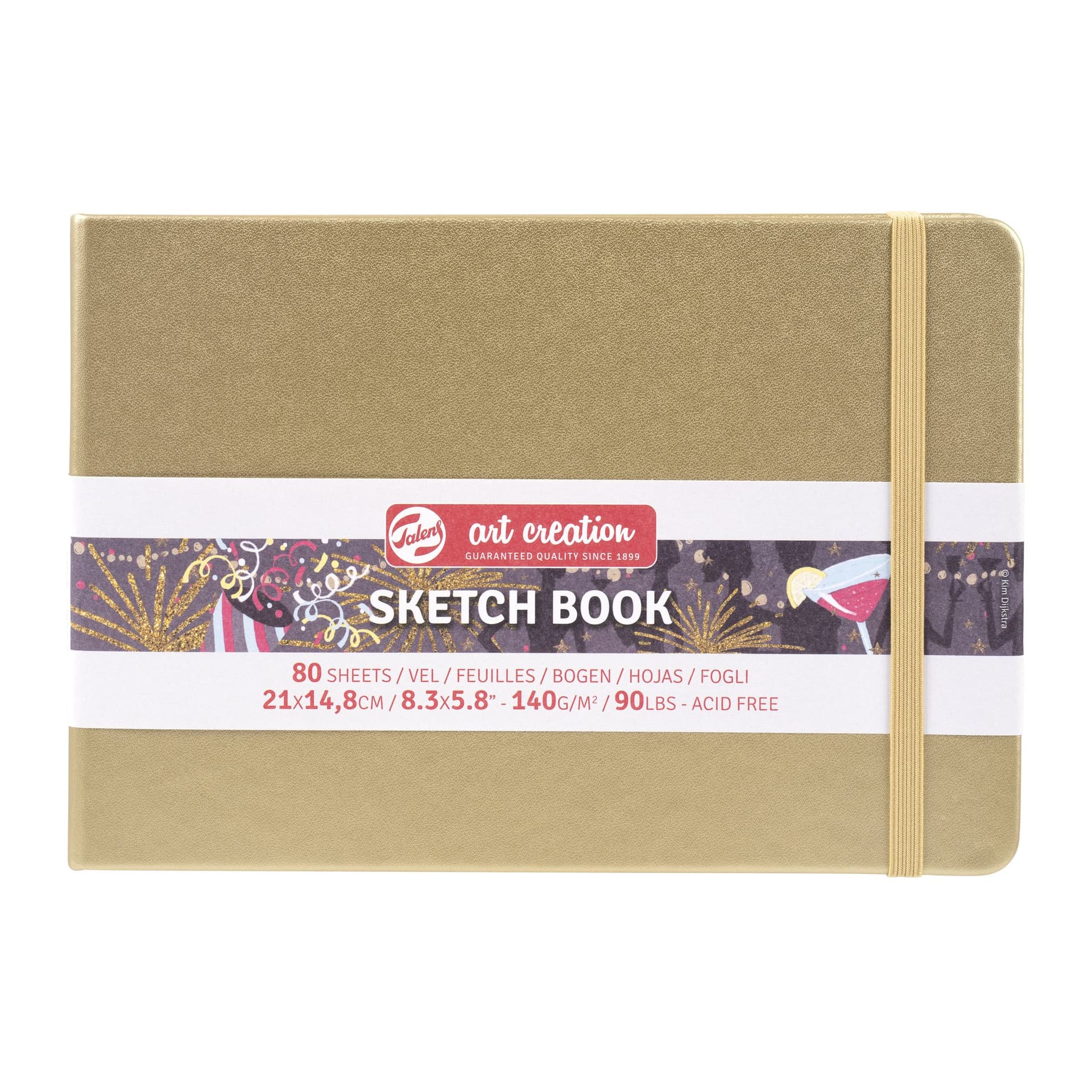 Schetsboek Talens Art Creation 80 witte vellen 140gr 210x150mm witgoud