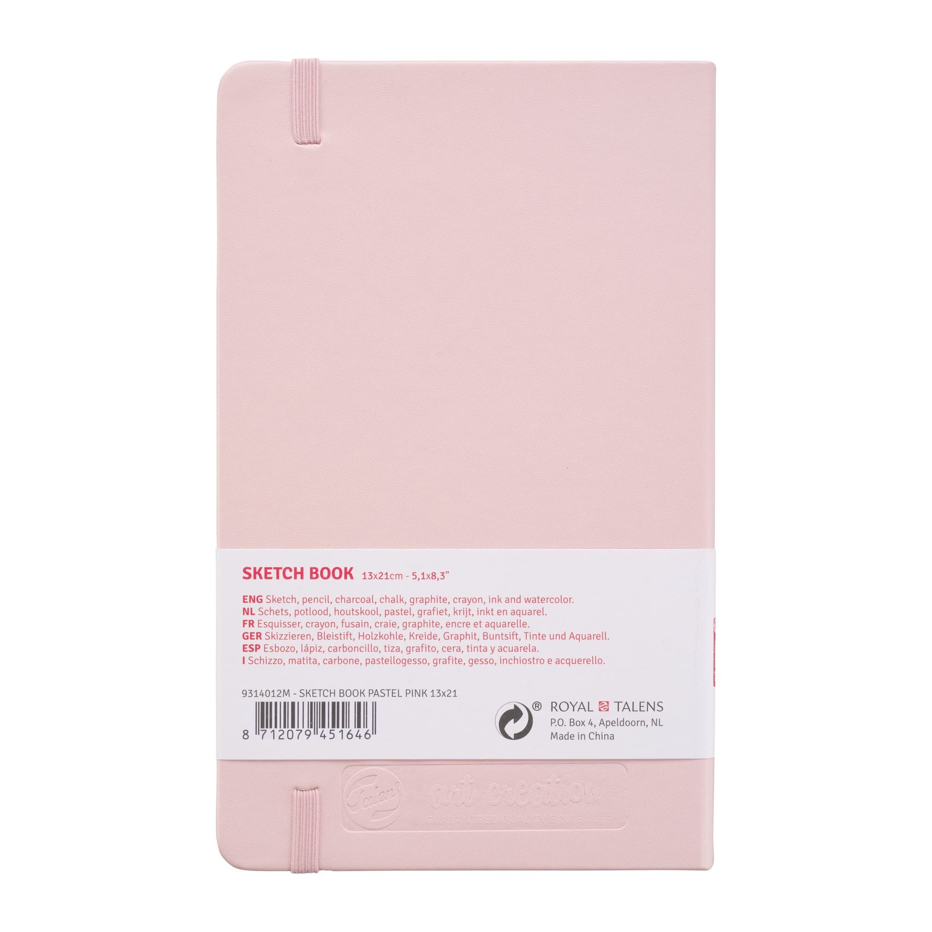 Schetsboek Talens Art Creation 80 witte vellen 140gr 130x210mm roze 2