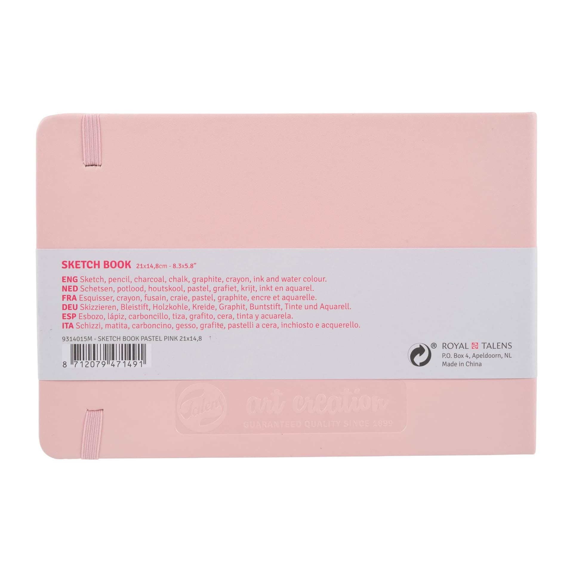 Schetsboek Talens Art Creation 80 witte vellen 140gr 210x150mm roze 2