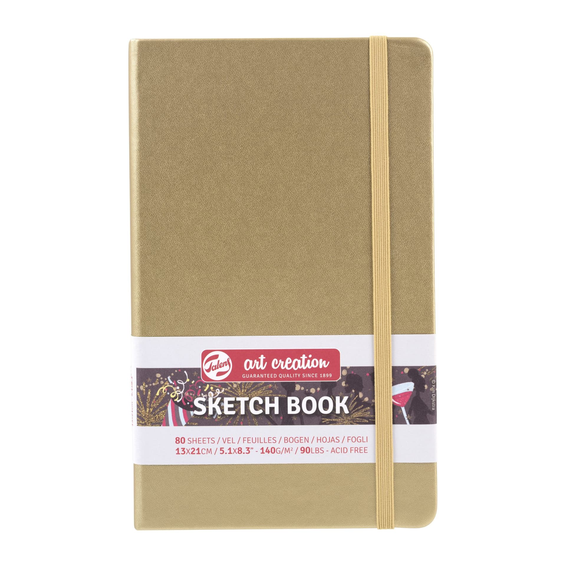 Schetsboek Talens Art Creation 80 witte vellen 140gr 130x210mm witgoud