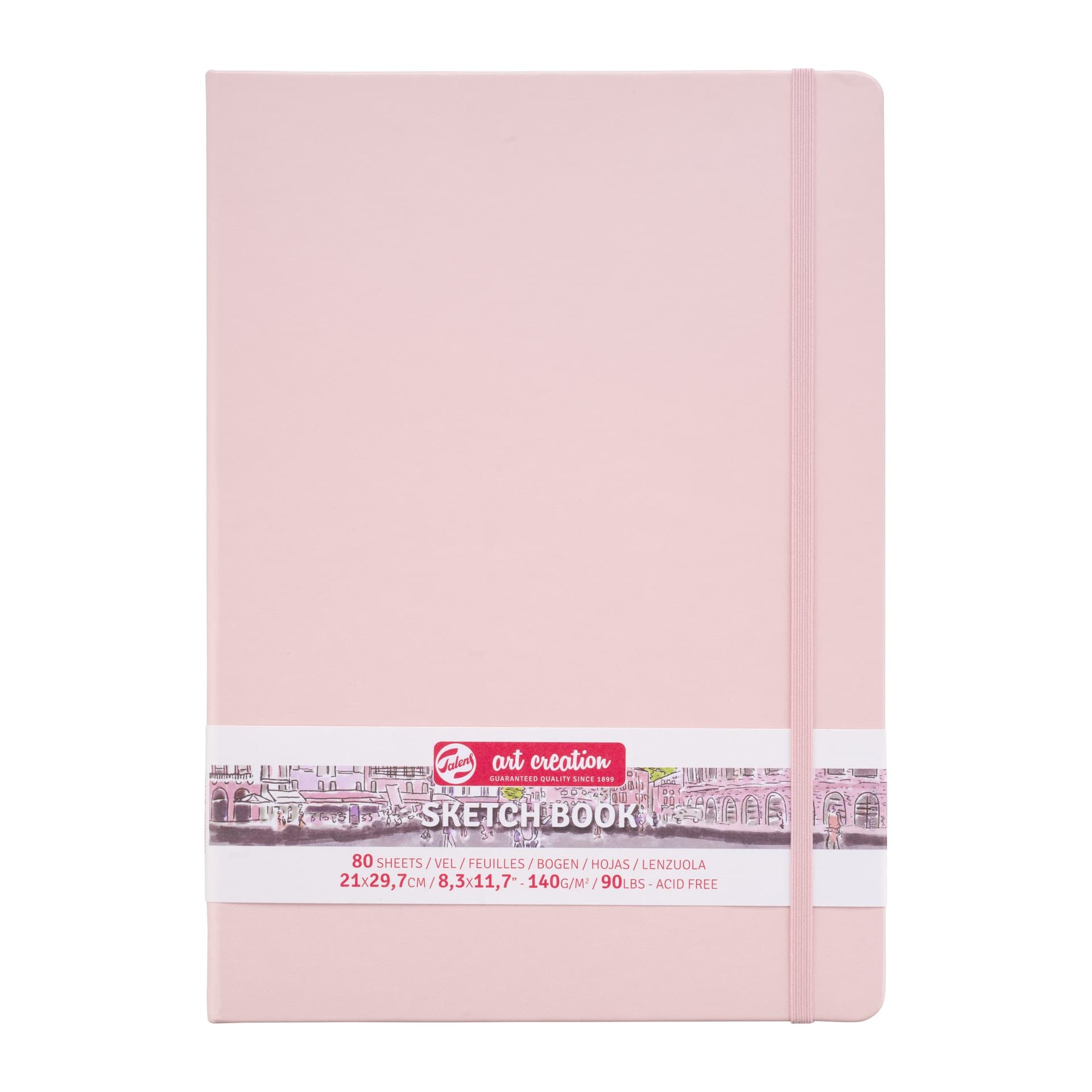 Schetsboek Talens Art Creation 80 witte vellen 140gr 210x300mm roze
