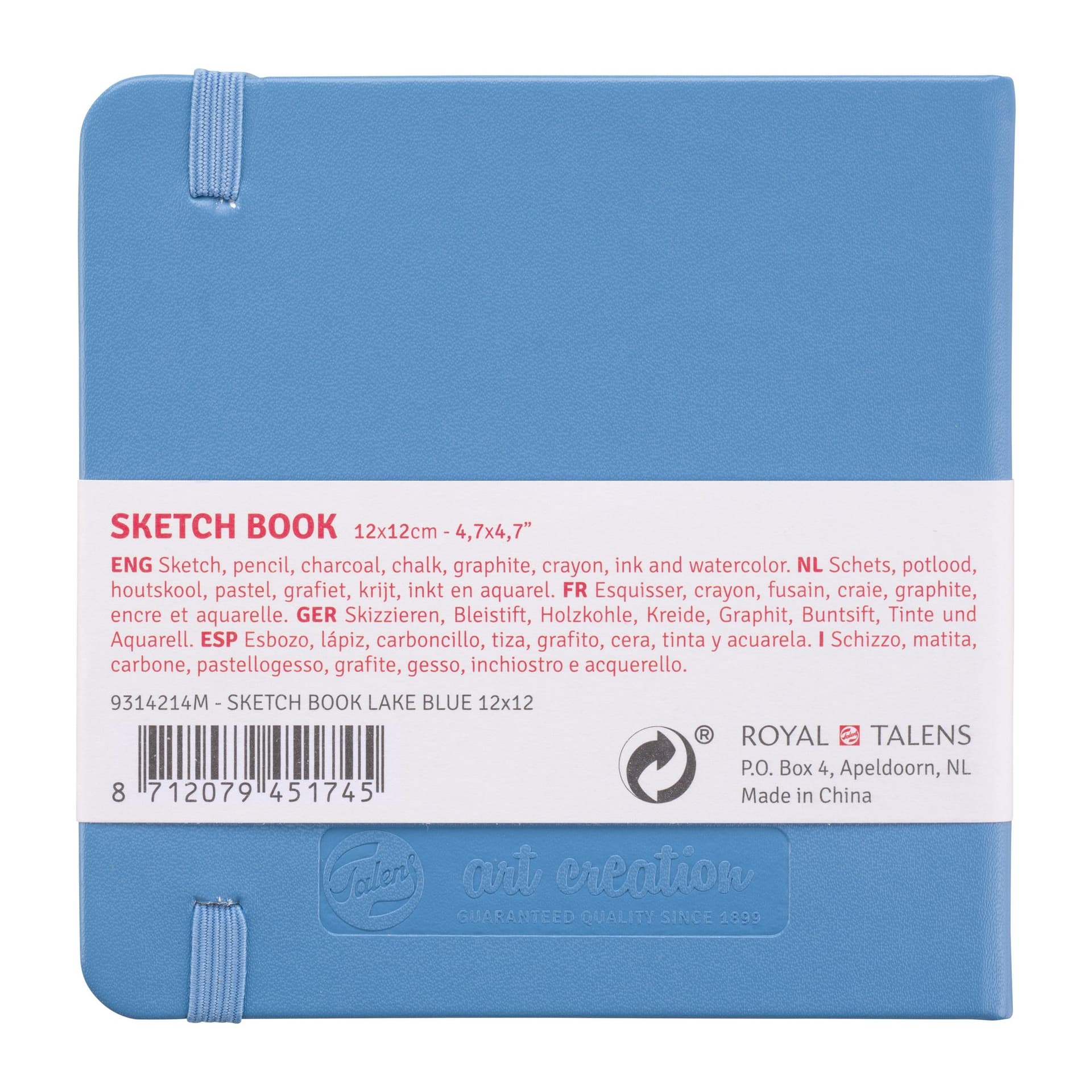 Schetsboek Talens Art Creation 80 witte vellen 140gr 120x120mm blauw 2