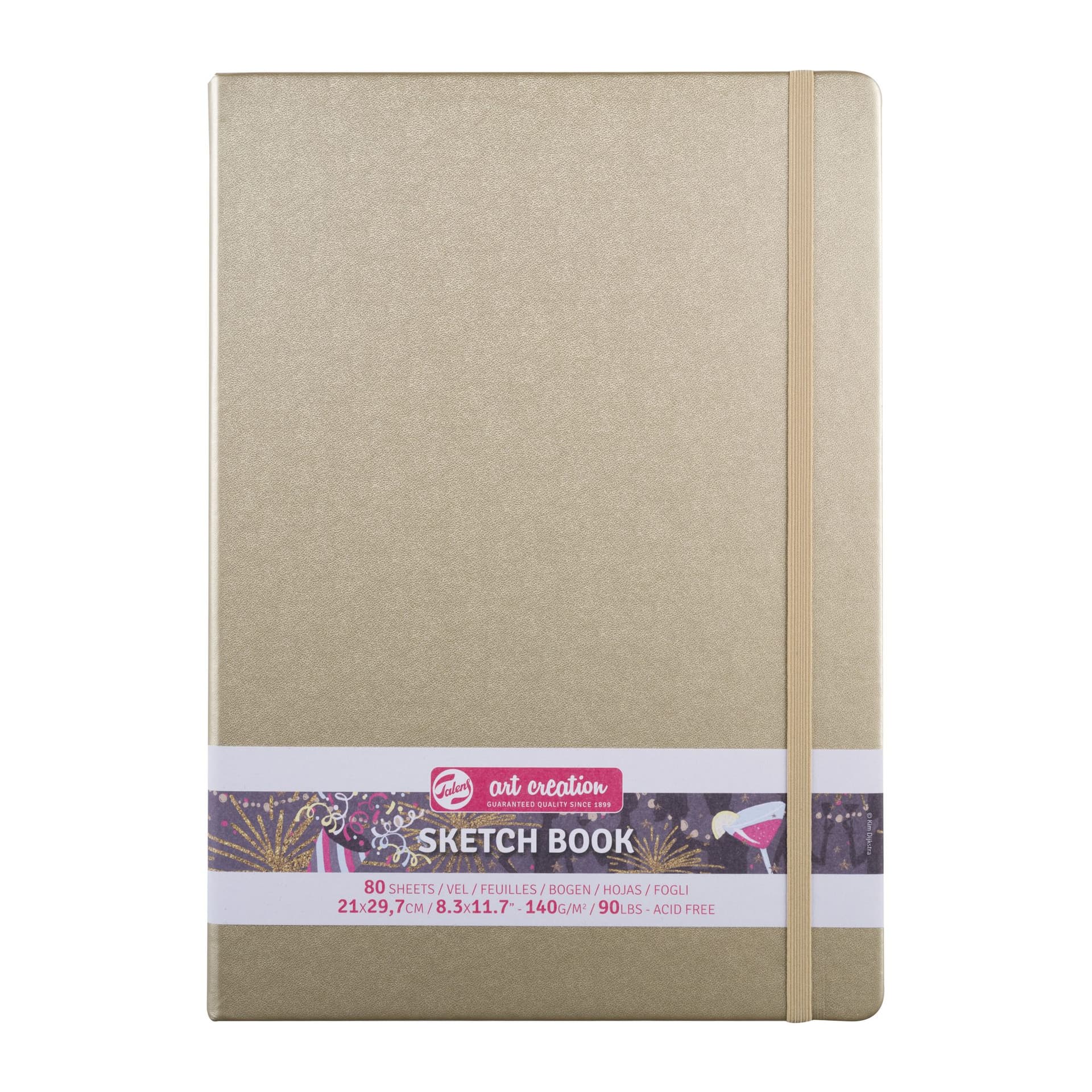 Schetsboek Talens Art Creation 80 witte vellen 140gr 210x300mm witgoud
