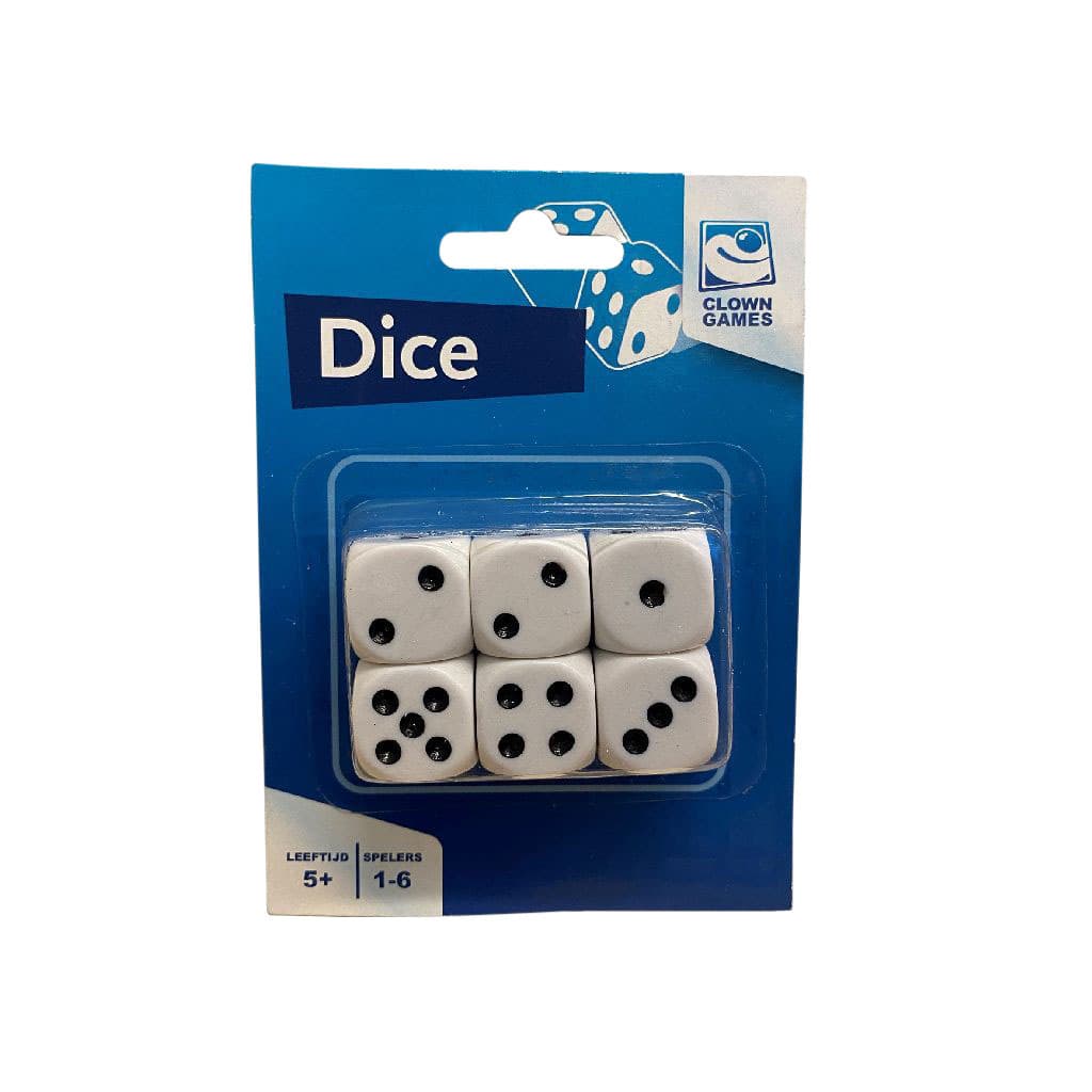 Dobbelstenen Clown Games blister à 6 stuks