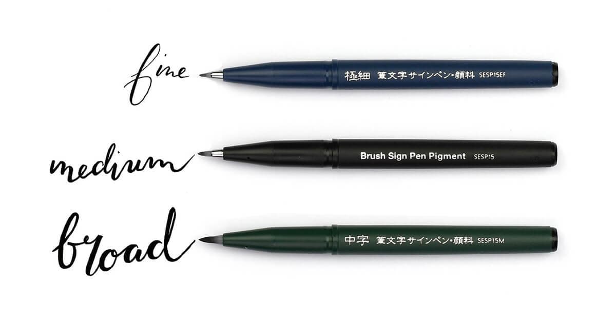 Brushpen Pentel XSESP15 zwart blister à 3 stuks 2