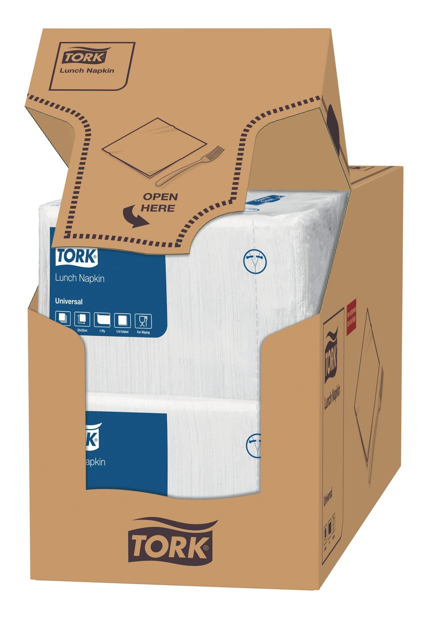 Lunchservet Tork Universal 1/4 vouw 1-laags 325x325mm 500 vel wit 509300 2