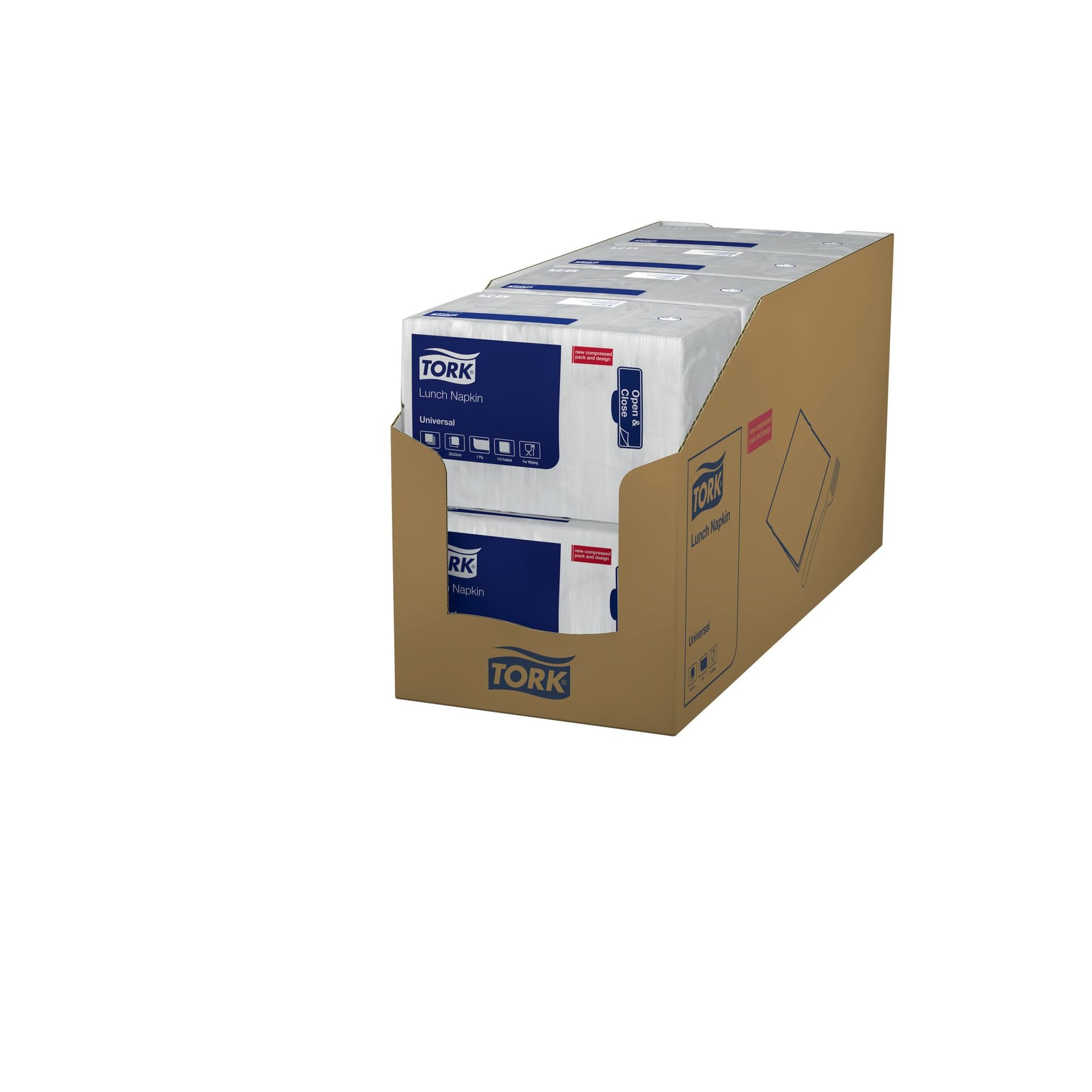 Lunchservet Tork Universal 1/4 vouw 1-laags 325x325mm 500 vel wit 509300 3