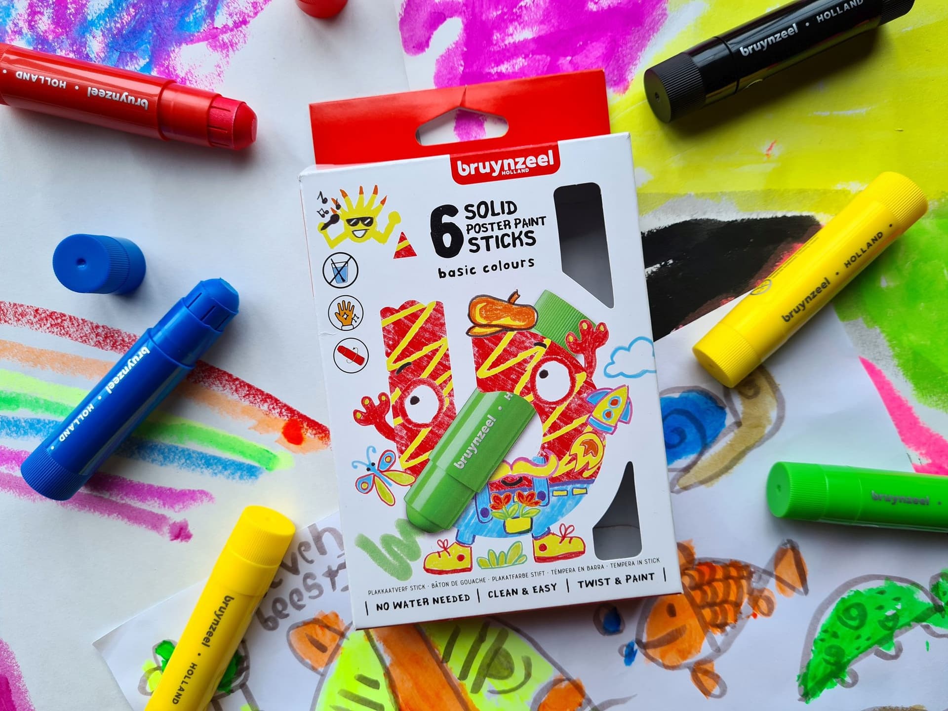 Verfstift Bruynzeel Kids assorti basis 6 stuks 4