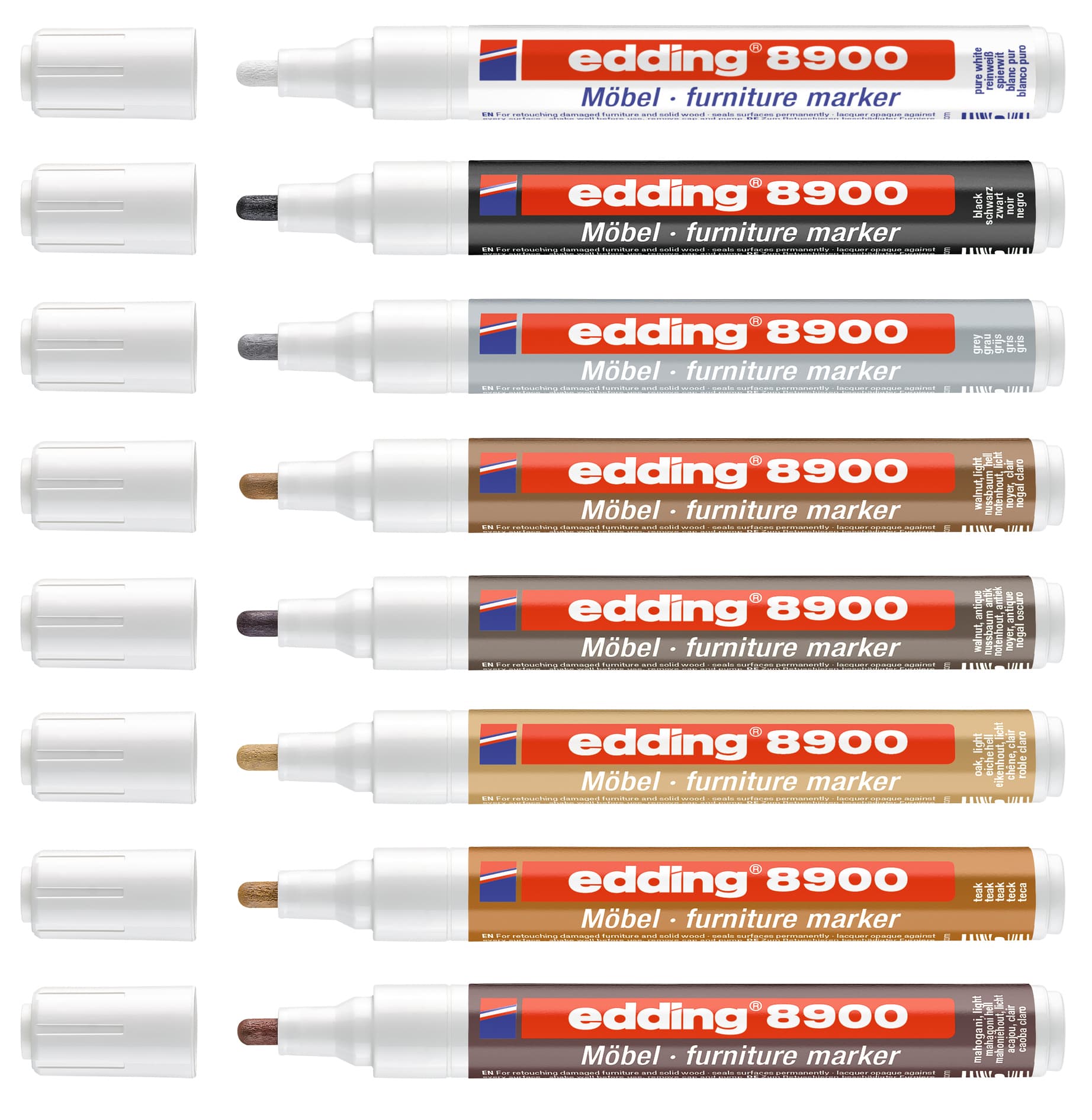 Viltstift edding 8900 meubel rond 1.5-2mm spierwit blister à 1 stuk 2