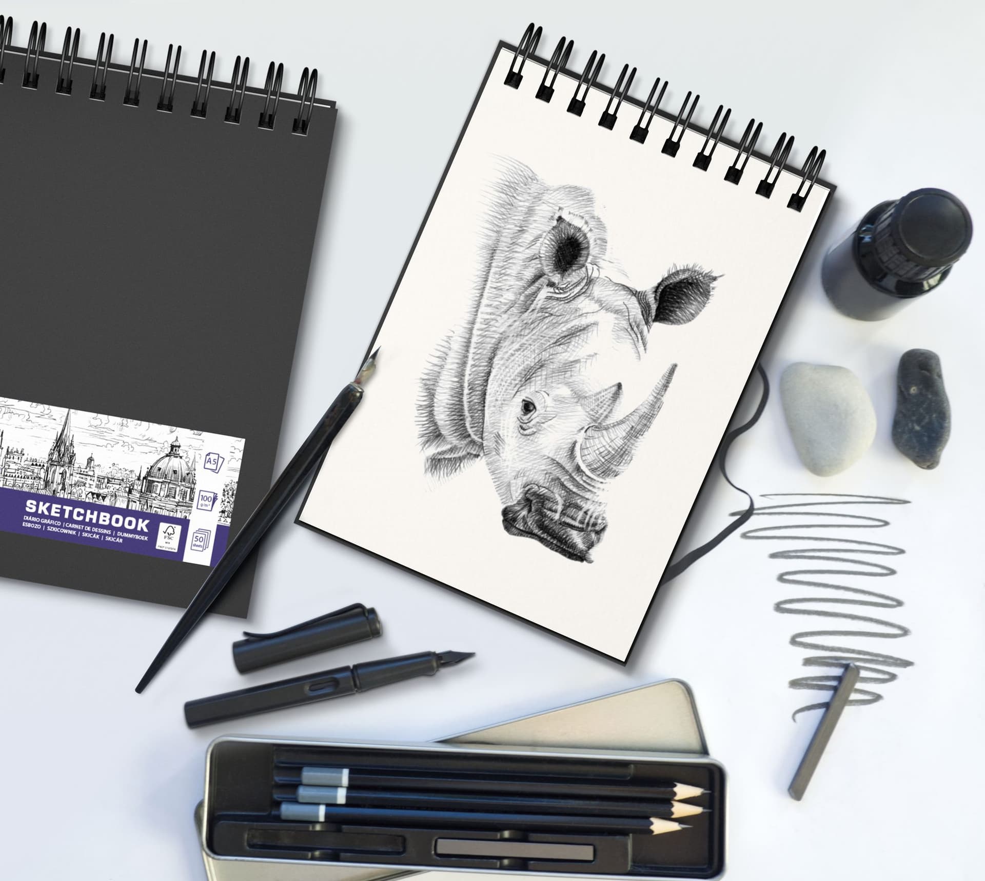 Schetsboek Oxford A4 50 vel 100 gram spiraal 3