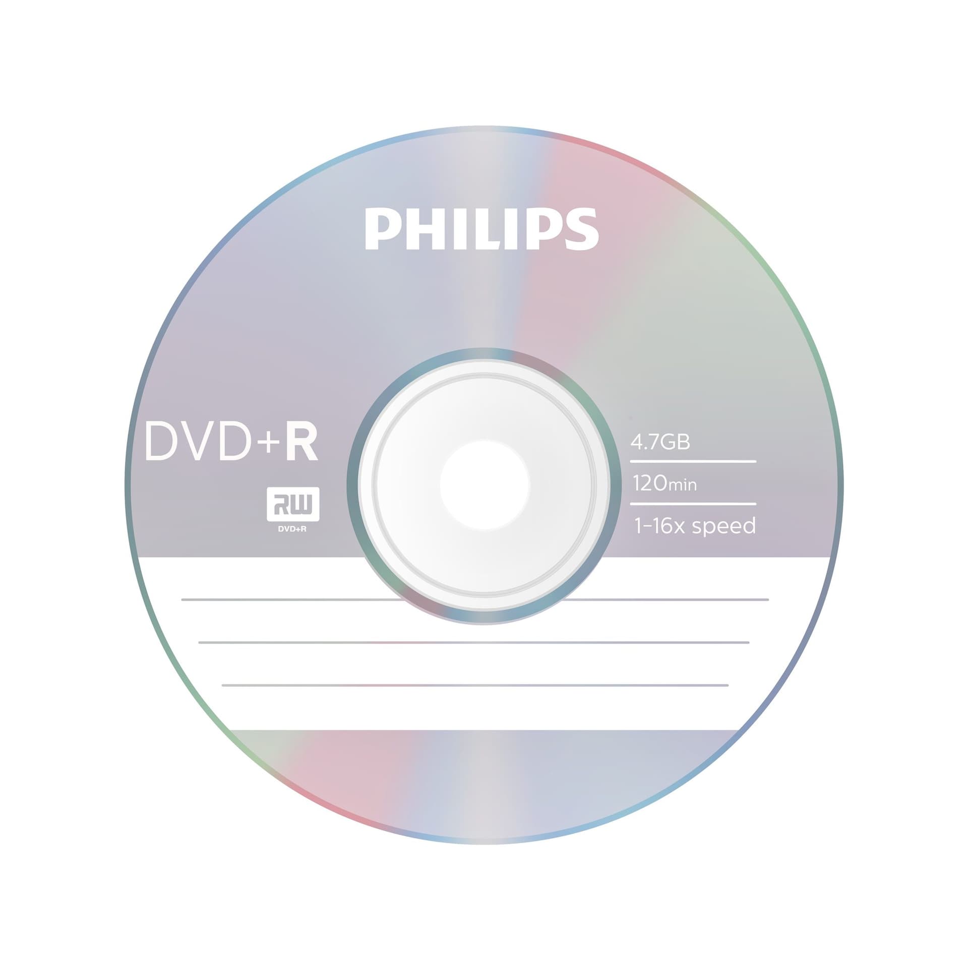 DVD+R Philips 4.7GB 16x SP 50 stuks 2