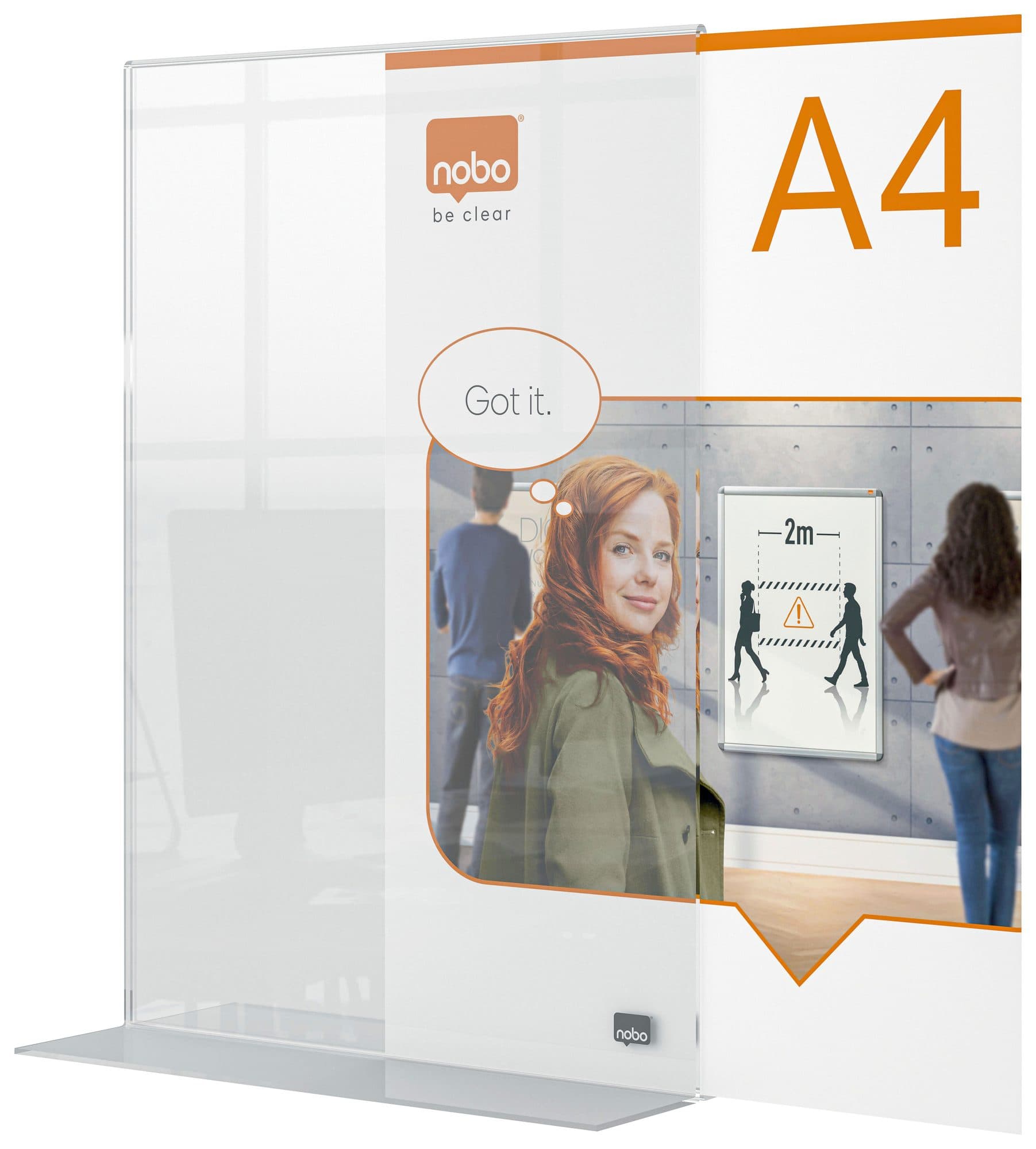Infobord Nobo Premium Plus A4 acryl vrijstaand 3