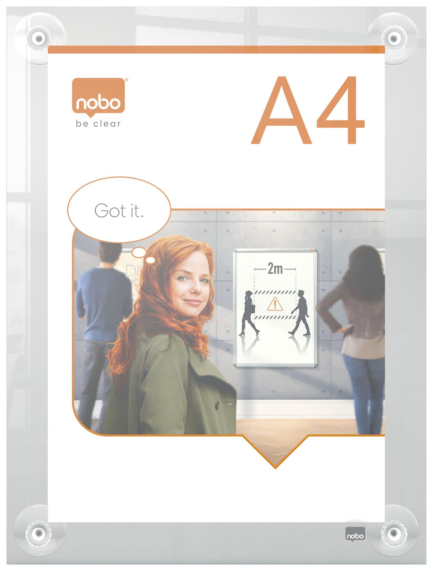 Infobord Nobo Premium Plus A4 acryl wand verplaatsbaar 2