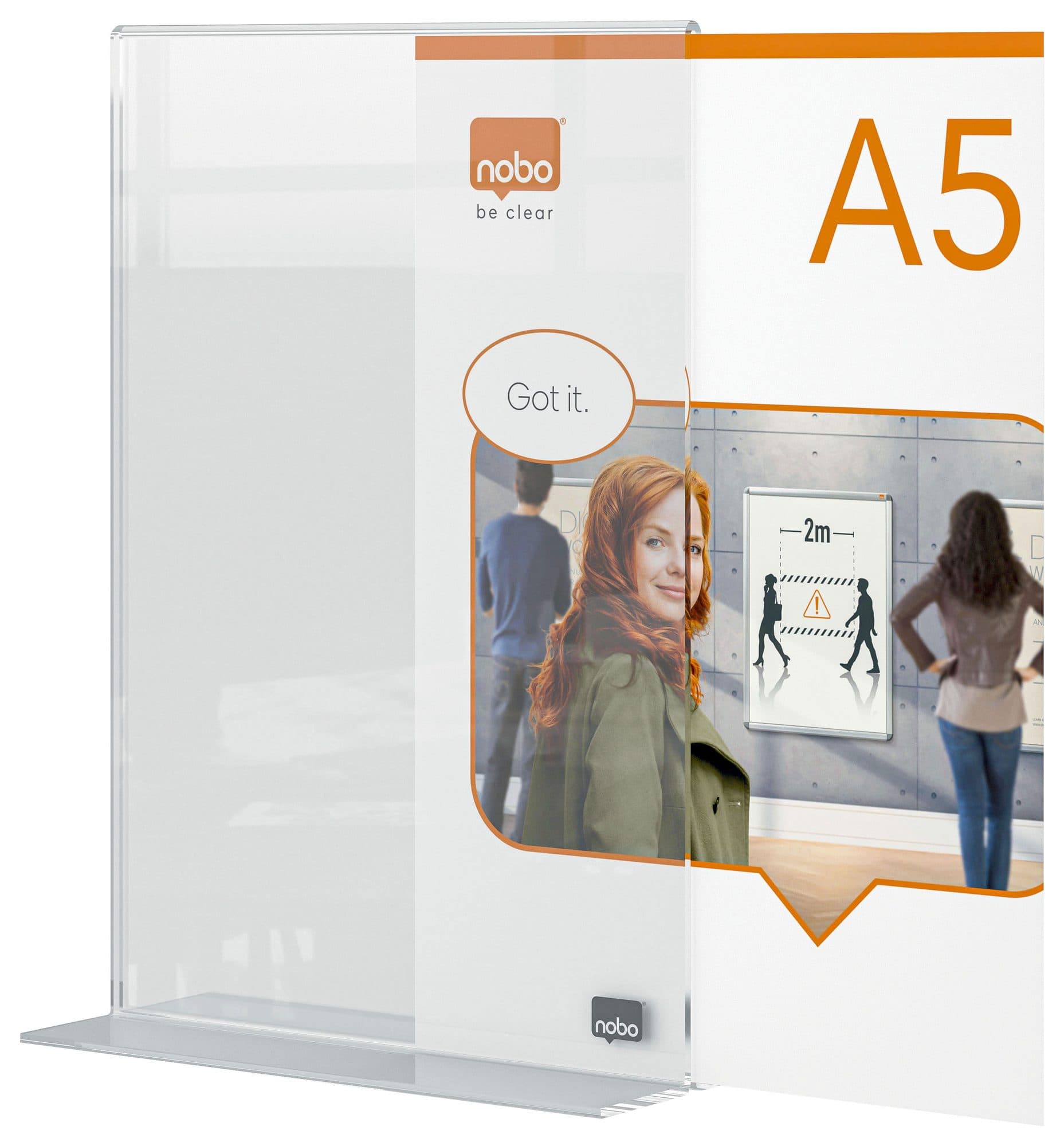 Infobord Nobo Premium Plus A5 acryl vrijstaand 3