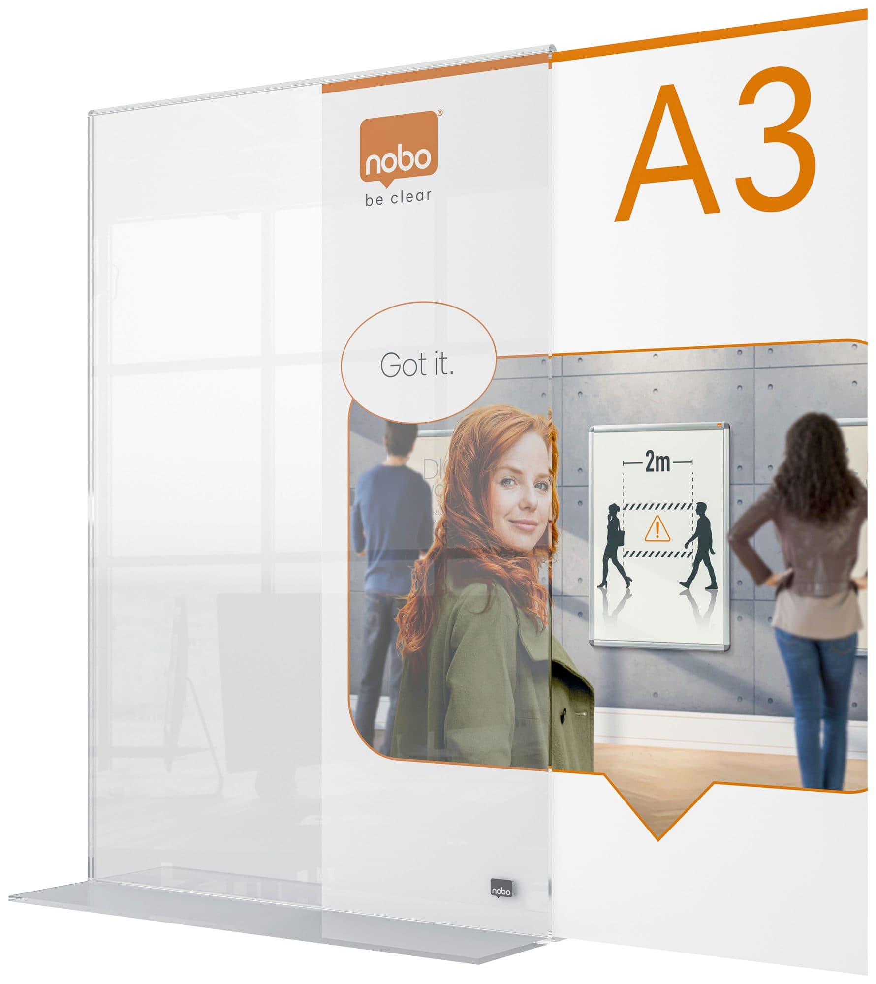 Infobord Nobo Premium Plus A3 acryl vrijstaand 3