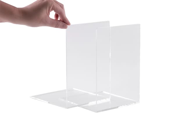 Boekensteun MAUL acryl 12x12x17cm set 2 glashelder 3