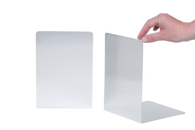 Boekensteun MAUL aluminium 16x15x21cm set 2 zilver 4