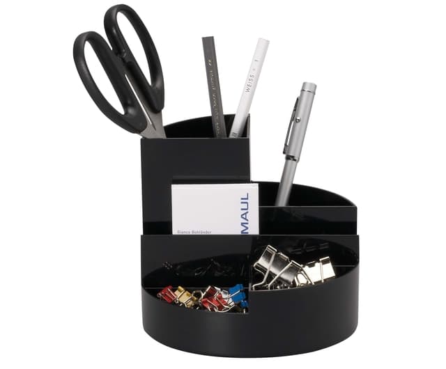 Pennenkoker MAULroundbox Blauwe Engel recycled 6 vaks zwart 3