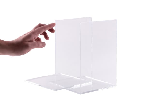 Boekensteun MAUL acryl 16x15x21cm set 2 glashelder 2