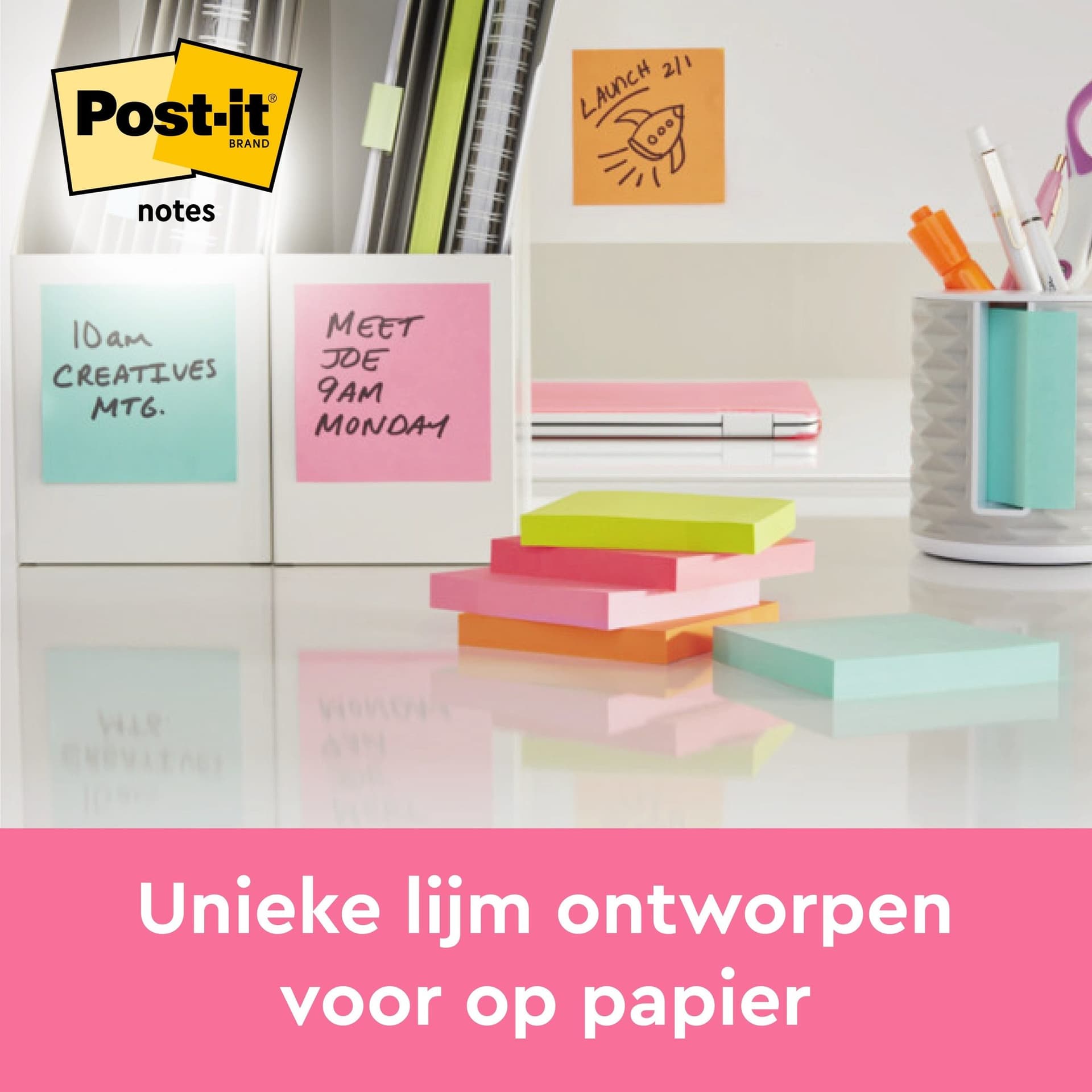 Memoblok Post-it 655 76x127mm gelijnd roze 6 stuks 3