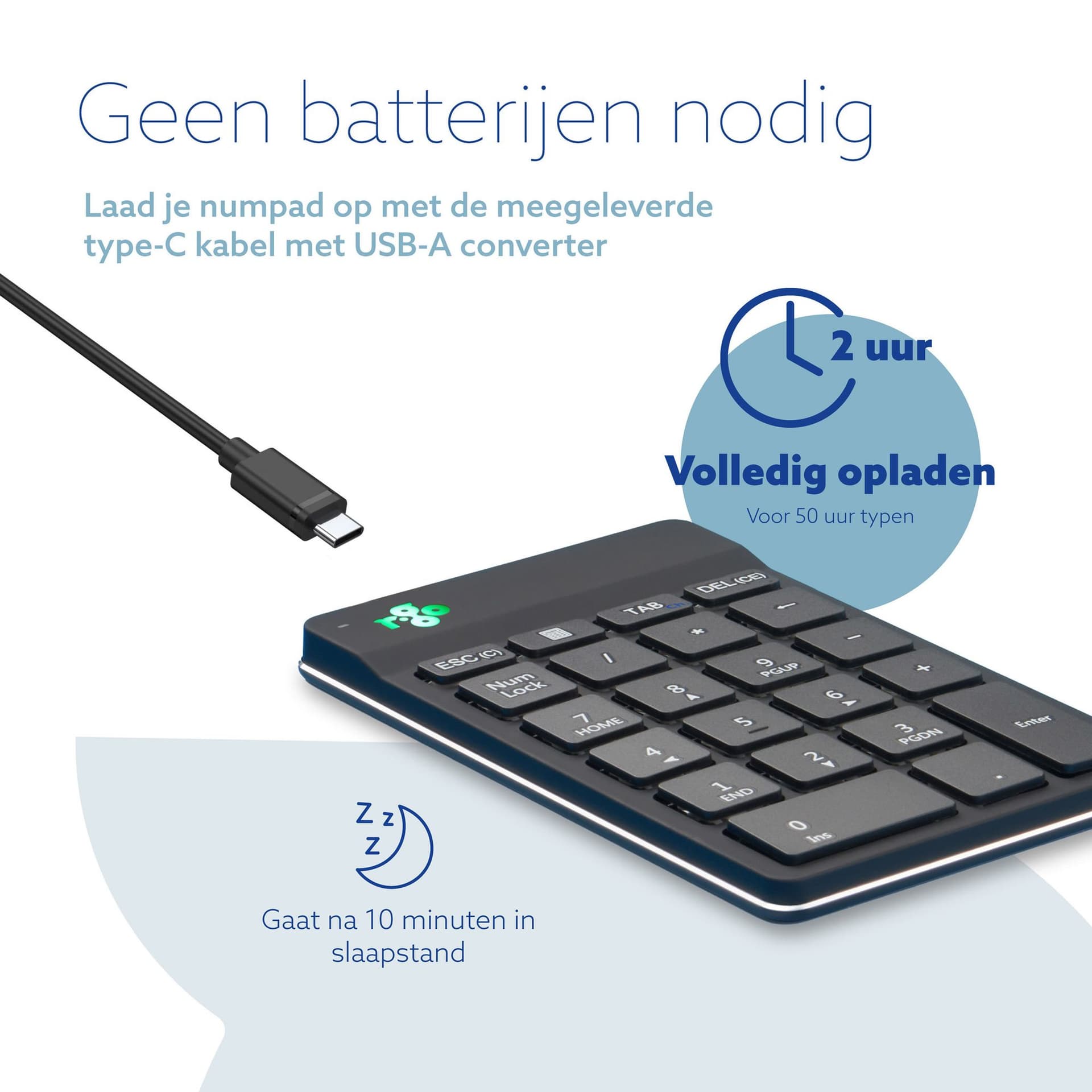 Toetsenbord R-Go Ergonomisch Numpad Break Wireless 6