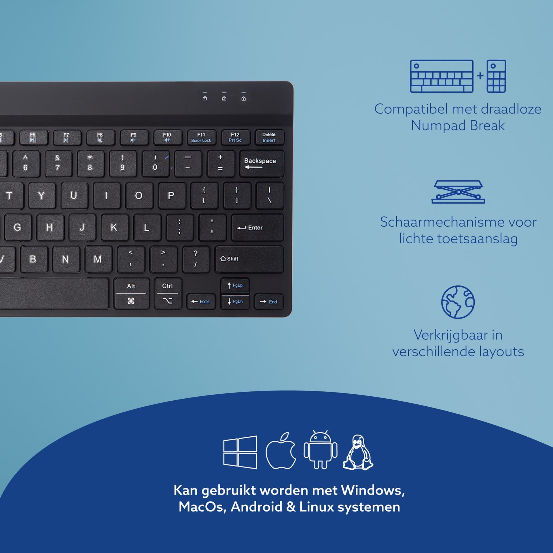 Toetsenbord R-Go Ergonomisch Compact Break QWERTY zwart 4