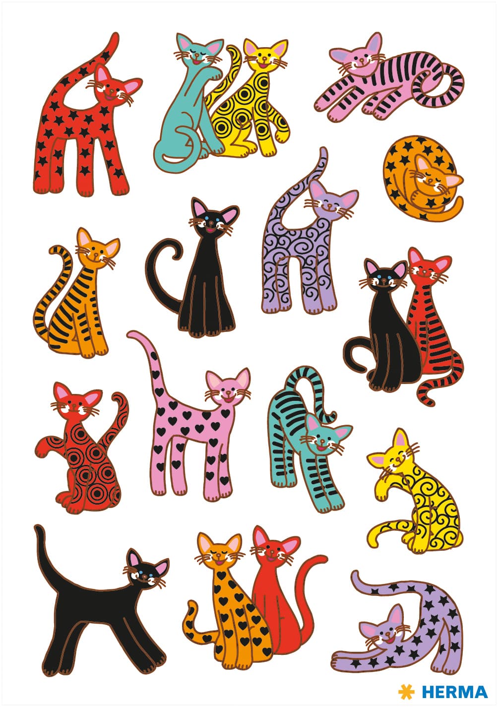 Etiket HERMA 3337 abstracte katten 2