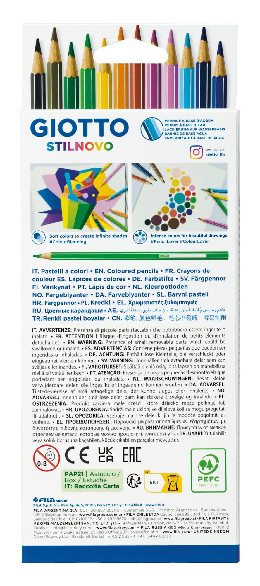 Kleurpotlood Giotto Stilnovo set à 12 kleuren 2